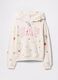 White sweatshirt with hood, flowers print and logo embroidery_4