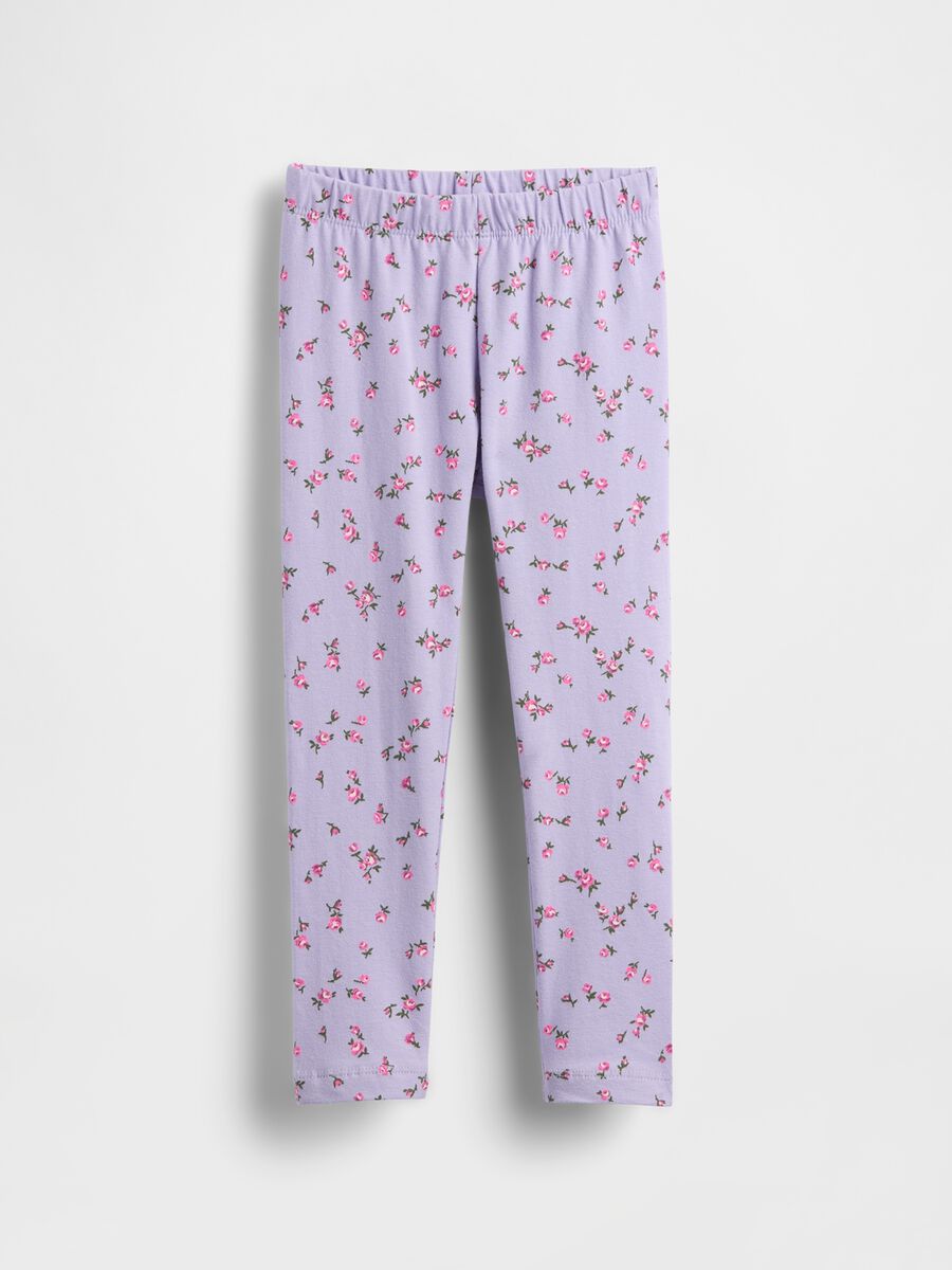 Leggings viola in cotone elasticizzato Bimba_0