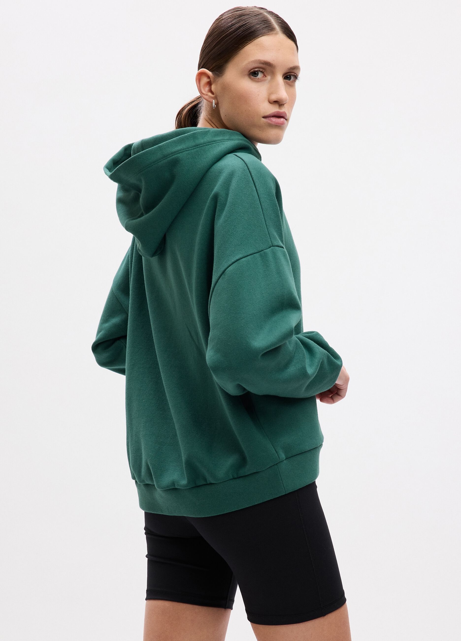 Felpa oversize con cappuccio e logo_1