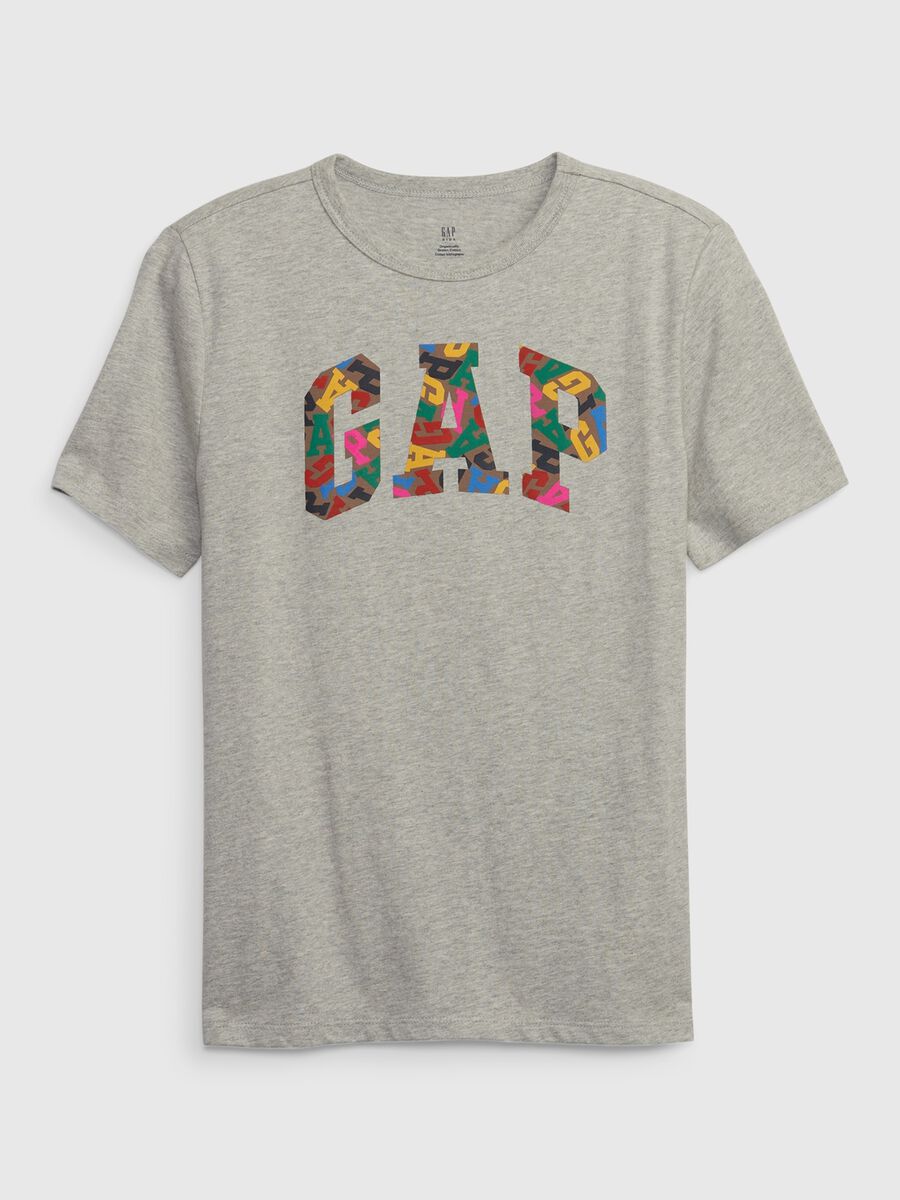 T-shirt with multicoloured logo print Boy_0