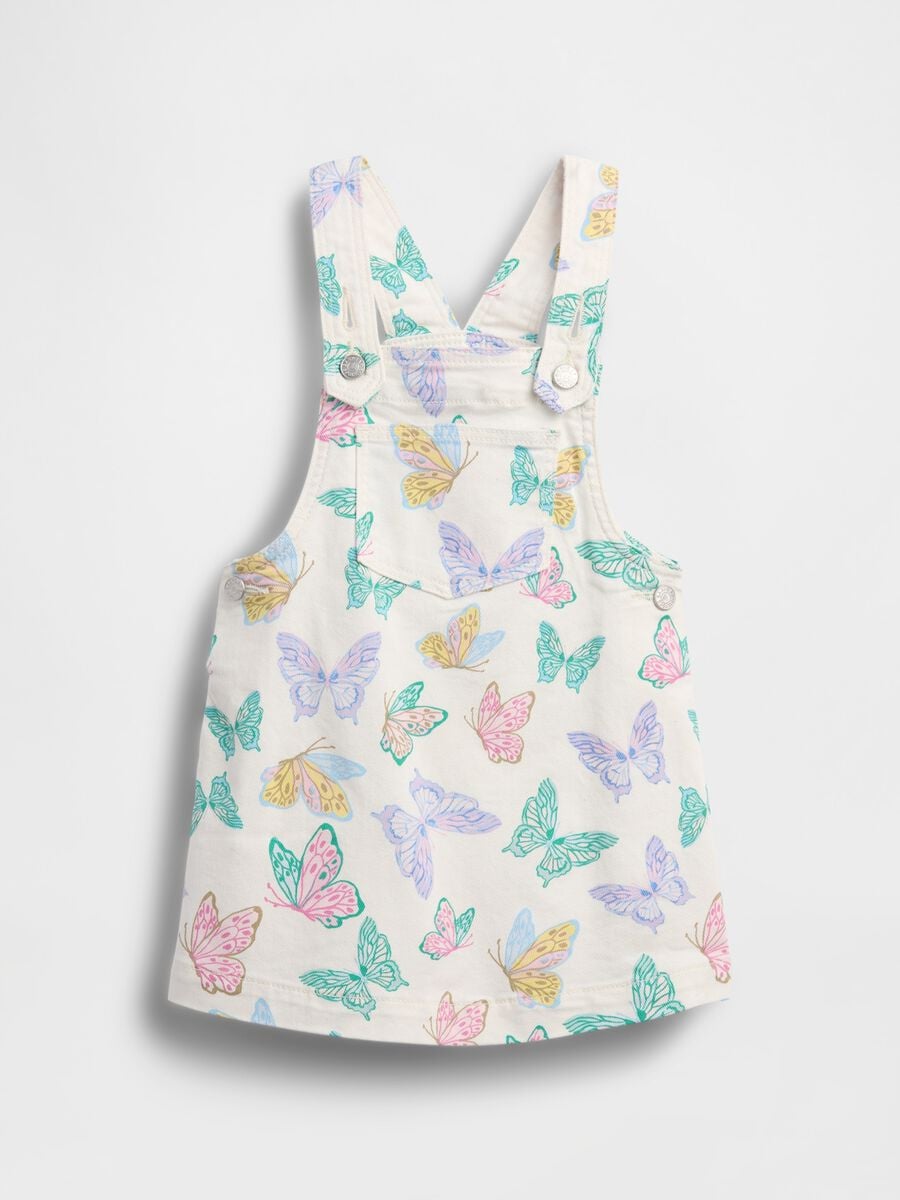 Vestito in cotone con stampa di farfalle Bimba_1