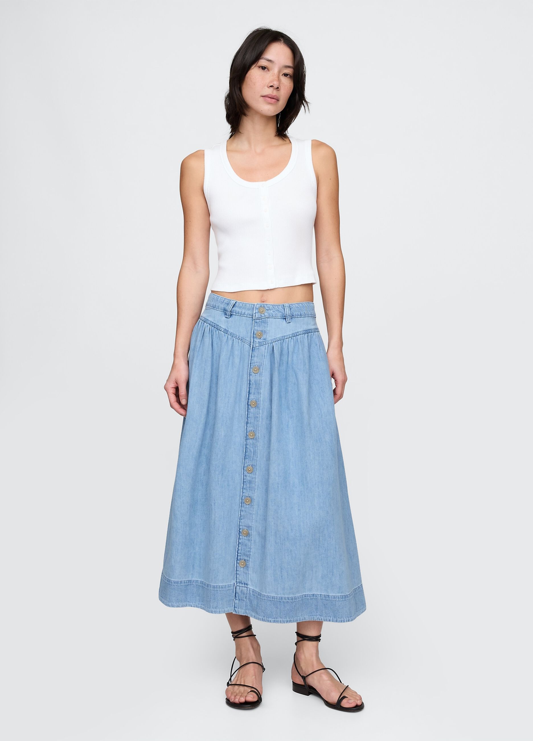 Gonna lunga in denim