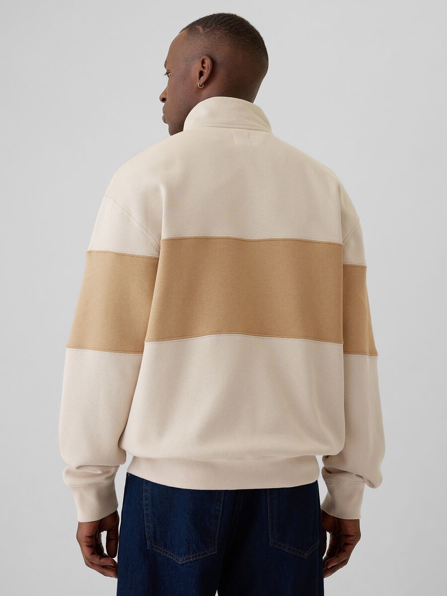 Felpa half-zip colorblock con ricamo logo Uomo_2