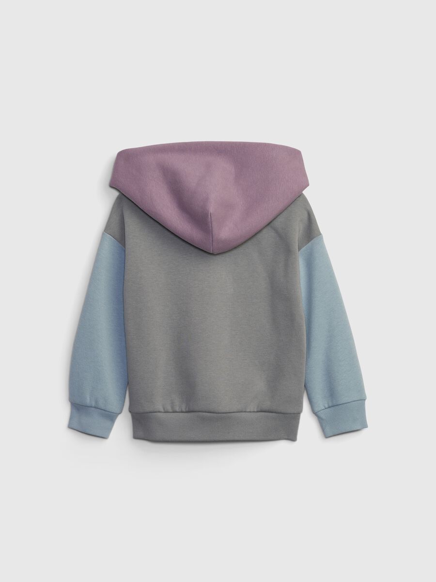 Colourblock sweatshirt with hood and logo Newborn Boy_1
