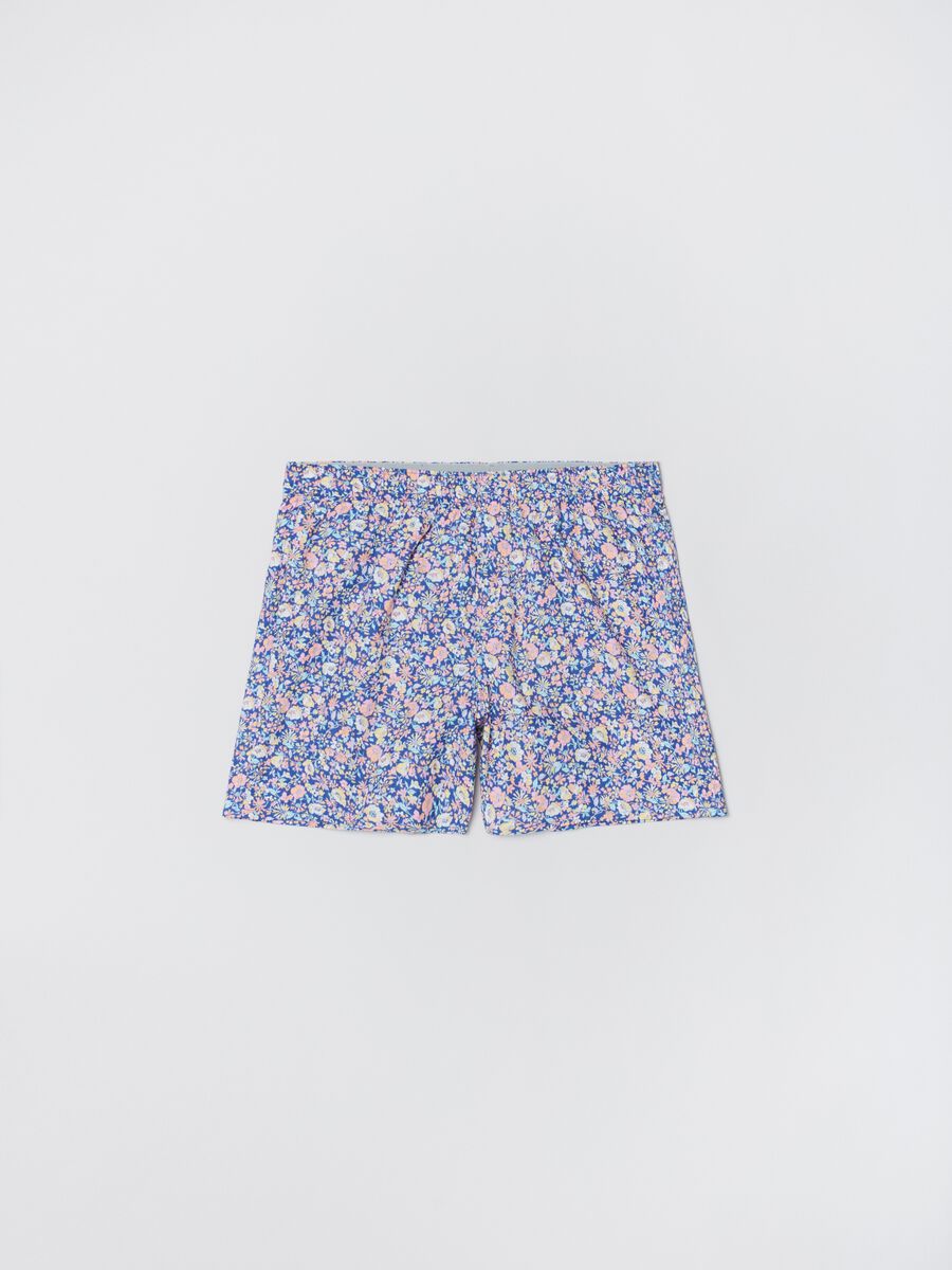 Cotton boxer shorts with floral print Man_0