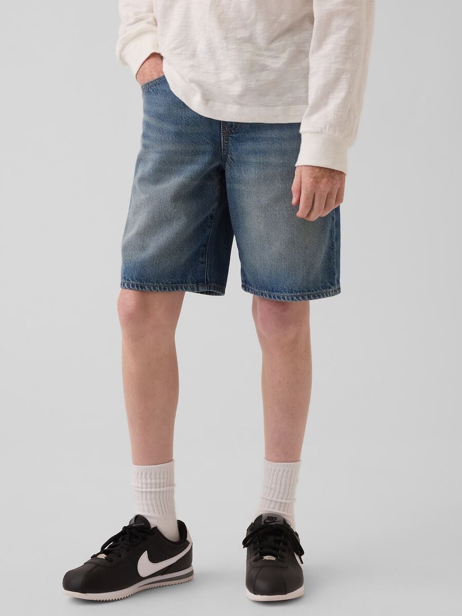 Shorts denim in misto cotone e lyocell Bambino_1