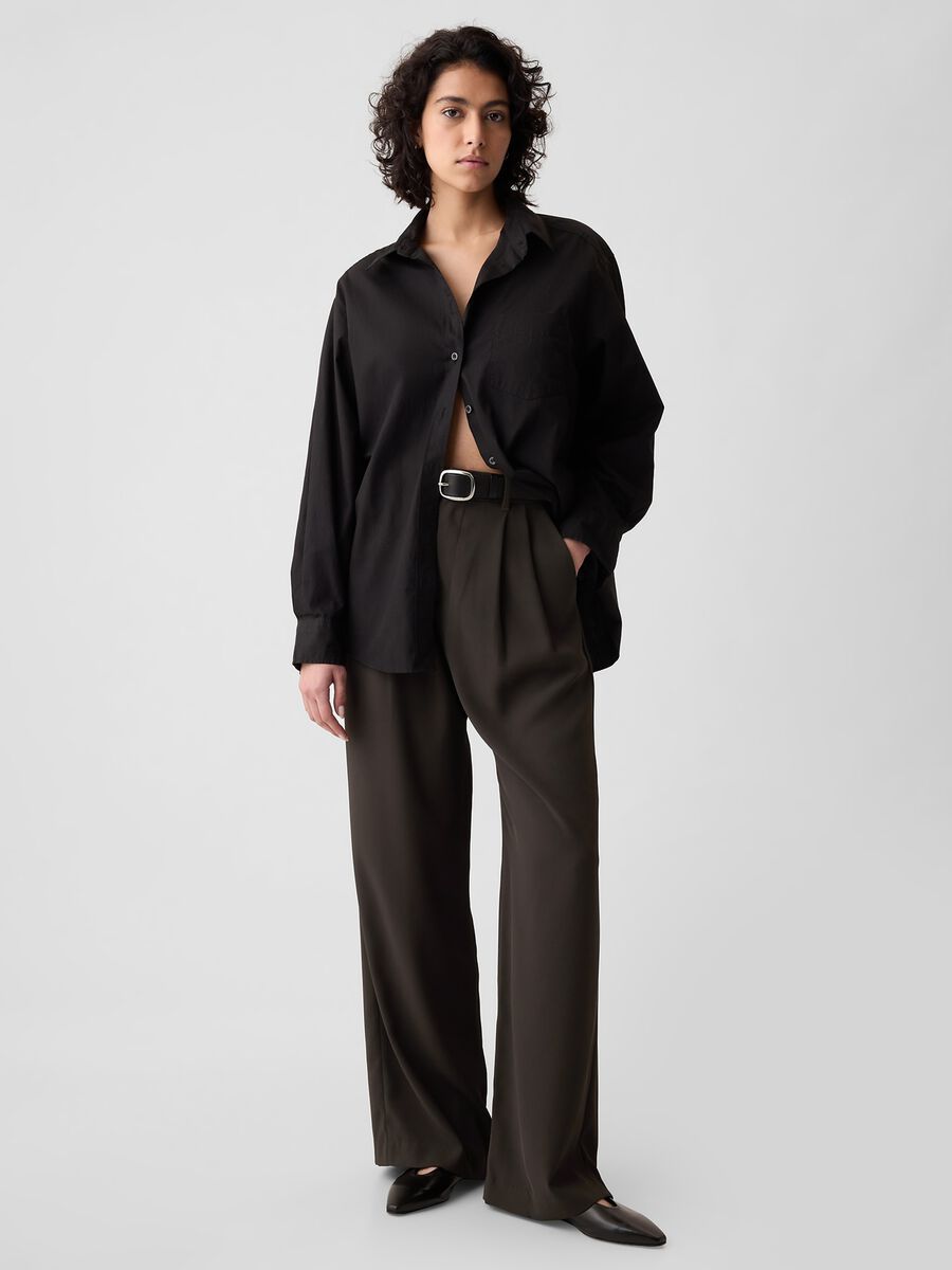 Pantalone a gamba larga con pinces Donna_0