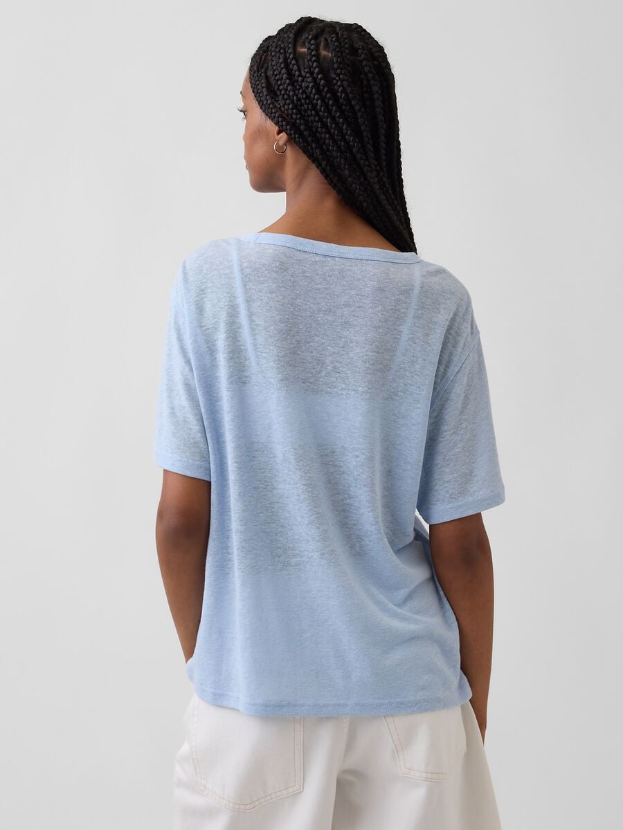 T-shirt a maniche corte in misto lino Donna_1