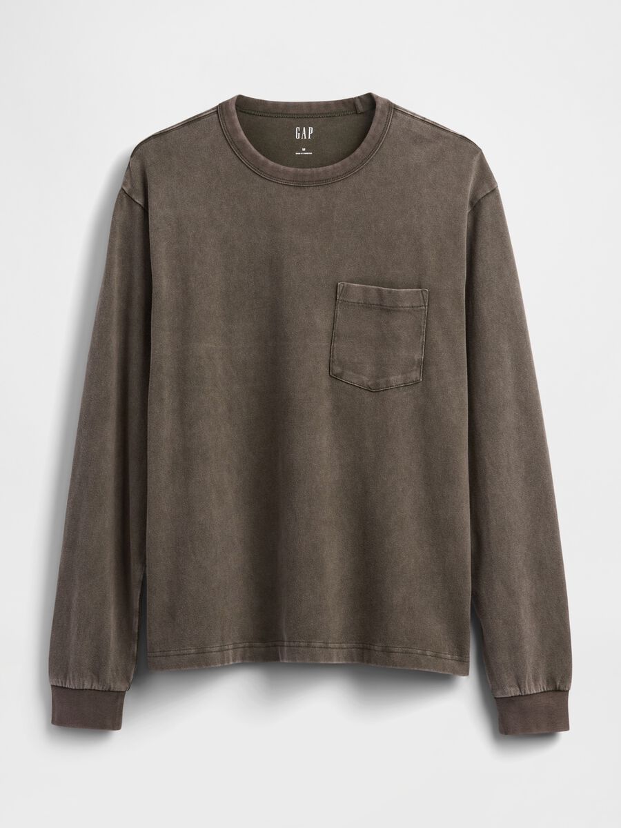 Brown long-sleeve cotton shirt Man_4