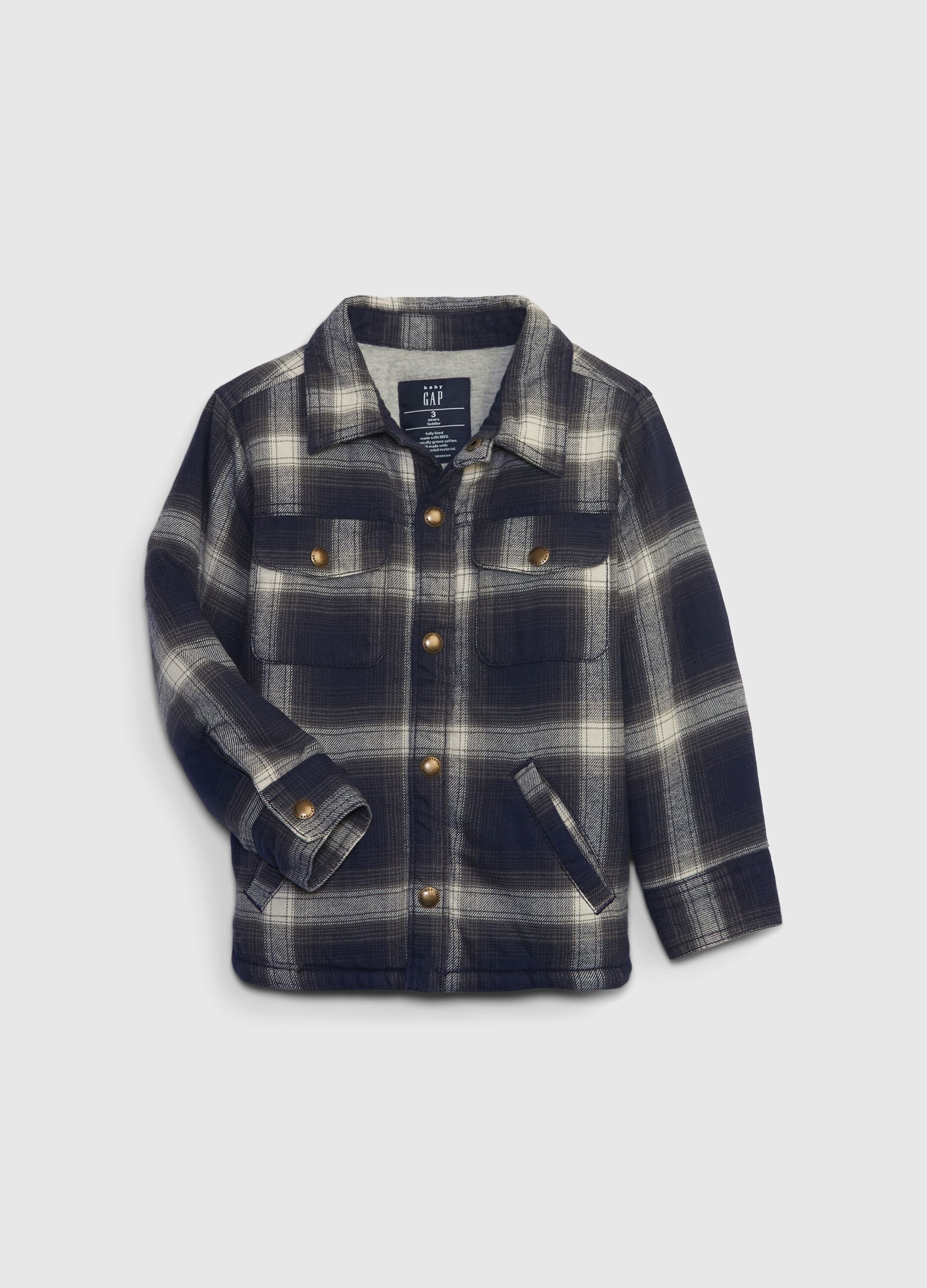 Shacket in flannel with check pattern
