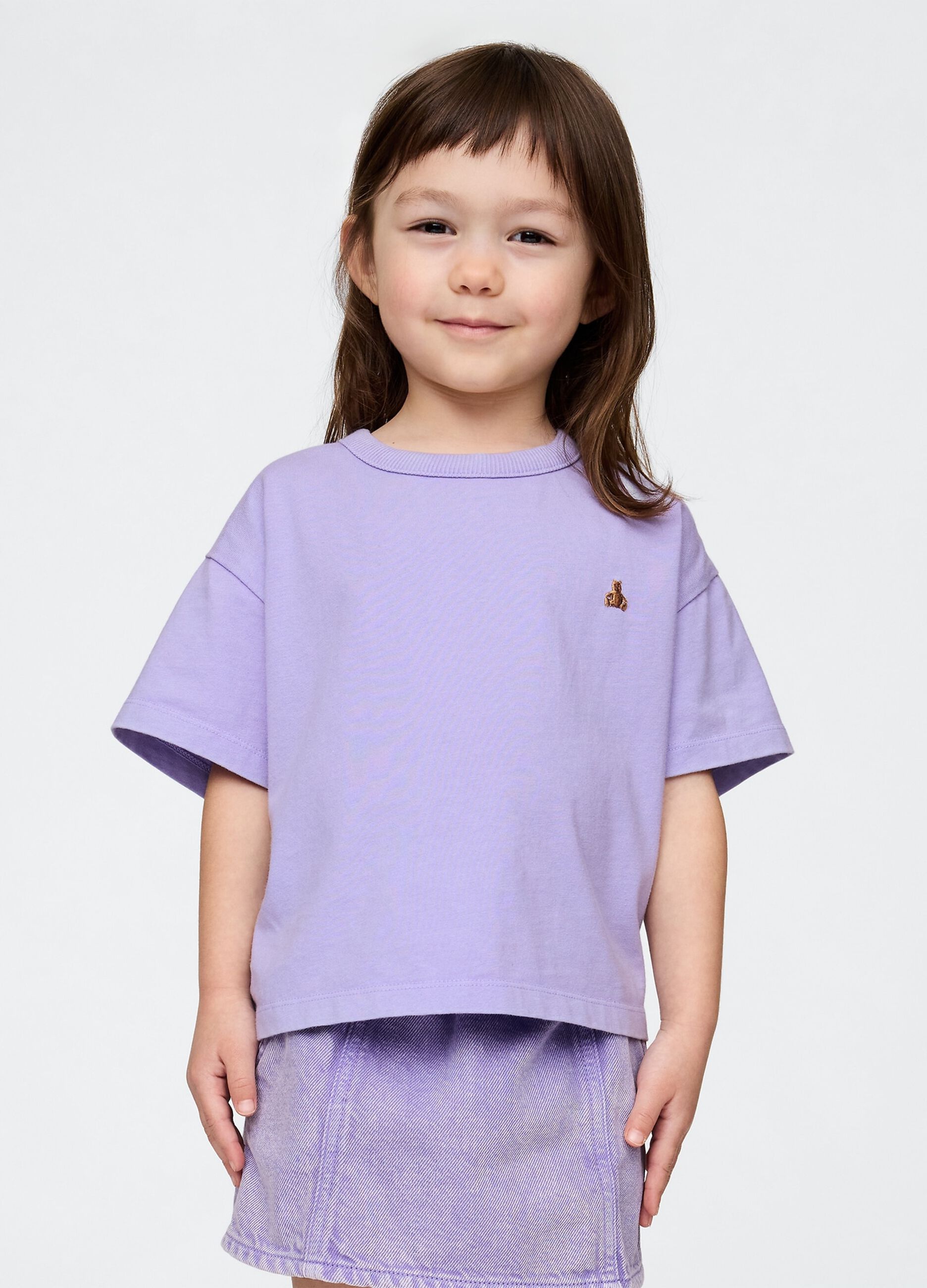 Maglietta girocollo viola per bambini_1