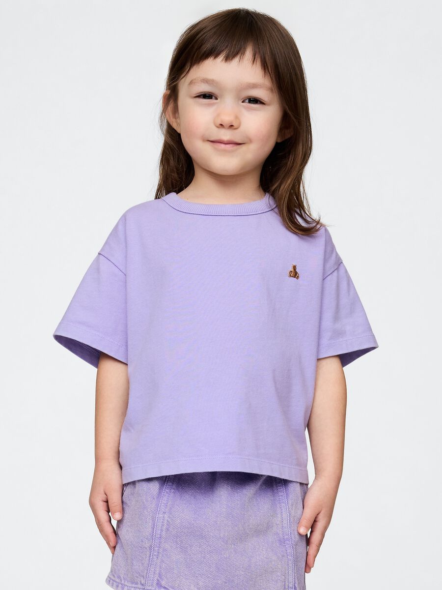 Maglietta girocollo viola per bambini Bimbo_1