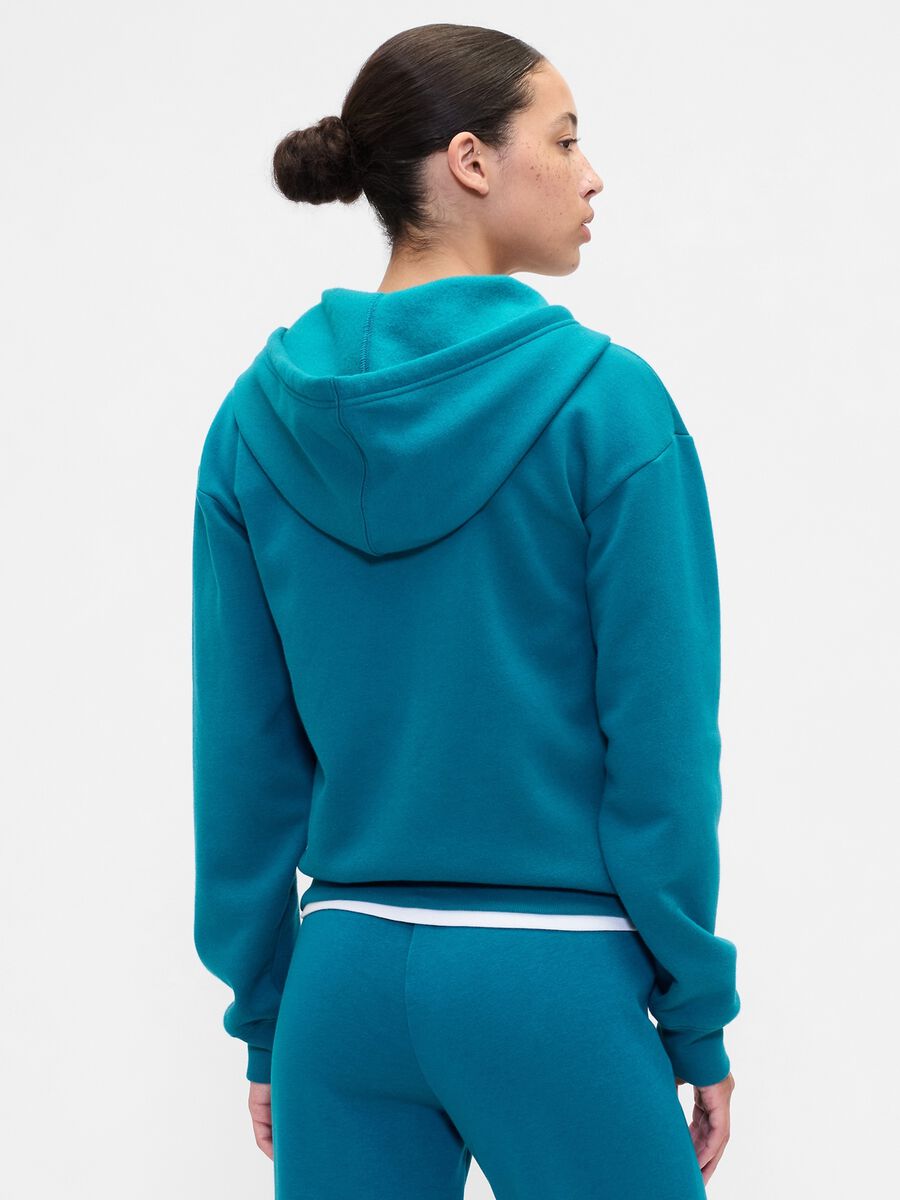 Blue Hoodie with Full Zip Woman_2