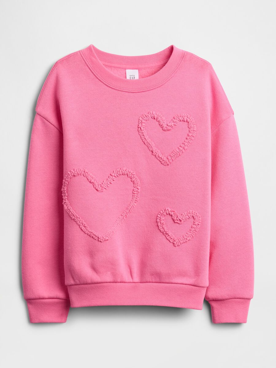 Felpa rosa in misto cotone Bambina_0