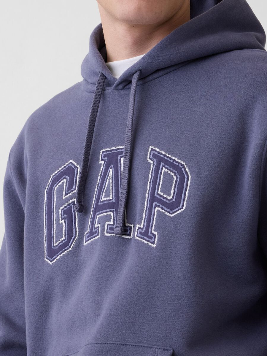 Felpa con cappuccio con logo GAP in misto cotone Uomo_2