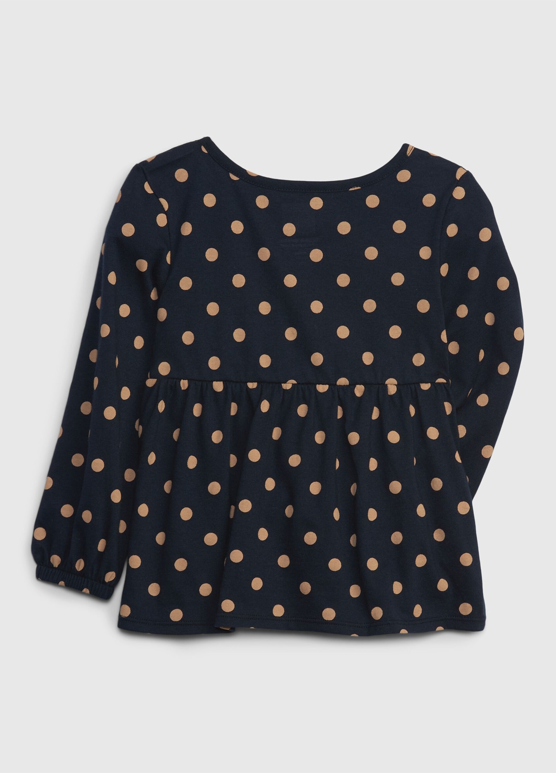 Polka dot T-shirt with flounce_1