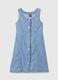 Short sleeveless dress in denim with buttons_2