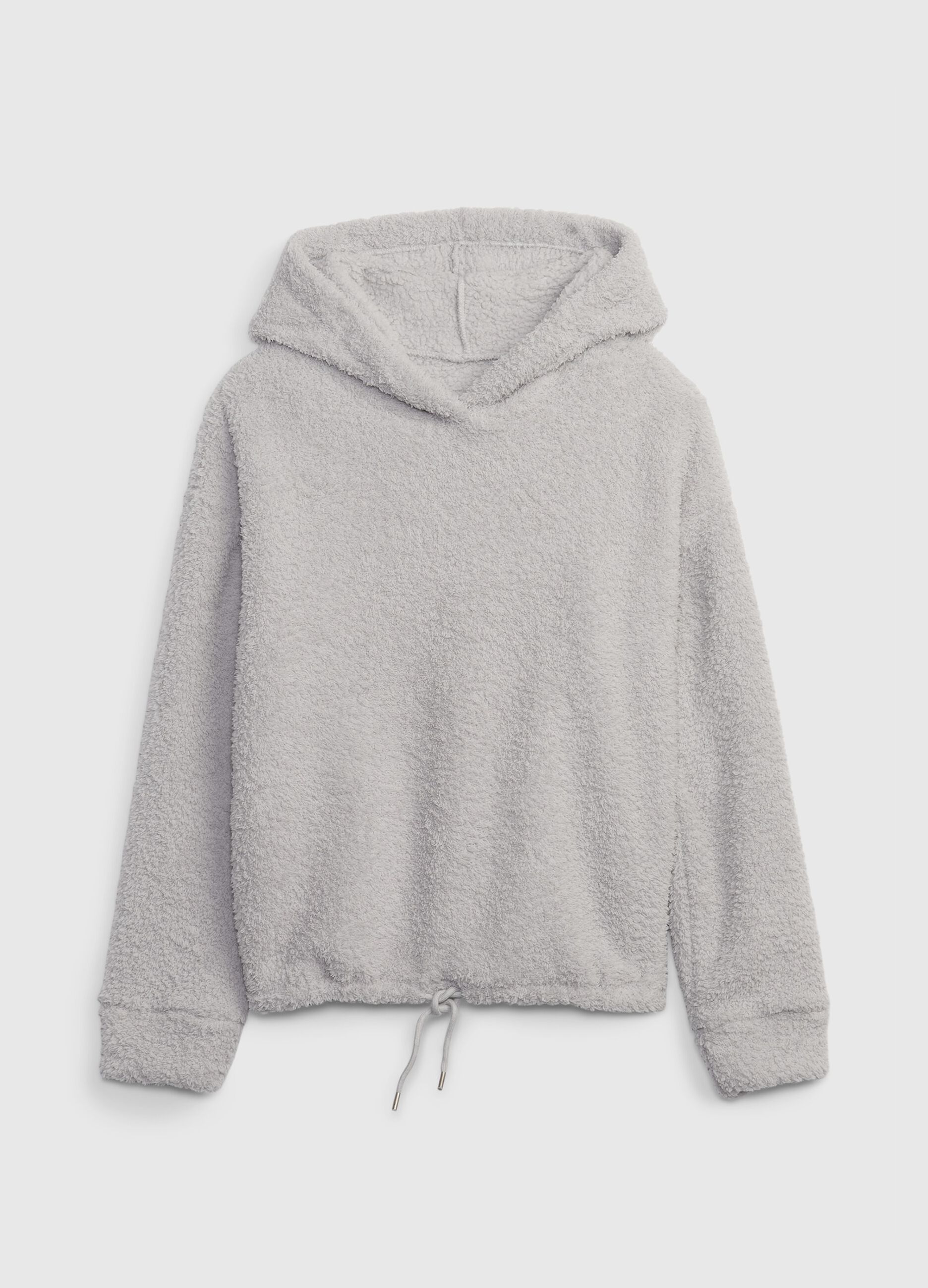 Sherpa hoodie with drawstring._3