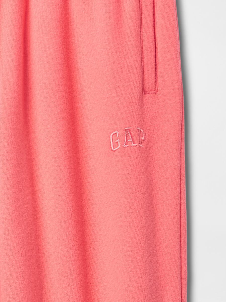 Pantaloni jogger rosa in misto cotone Bambina_4