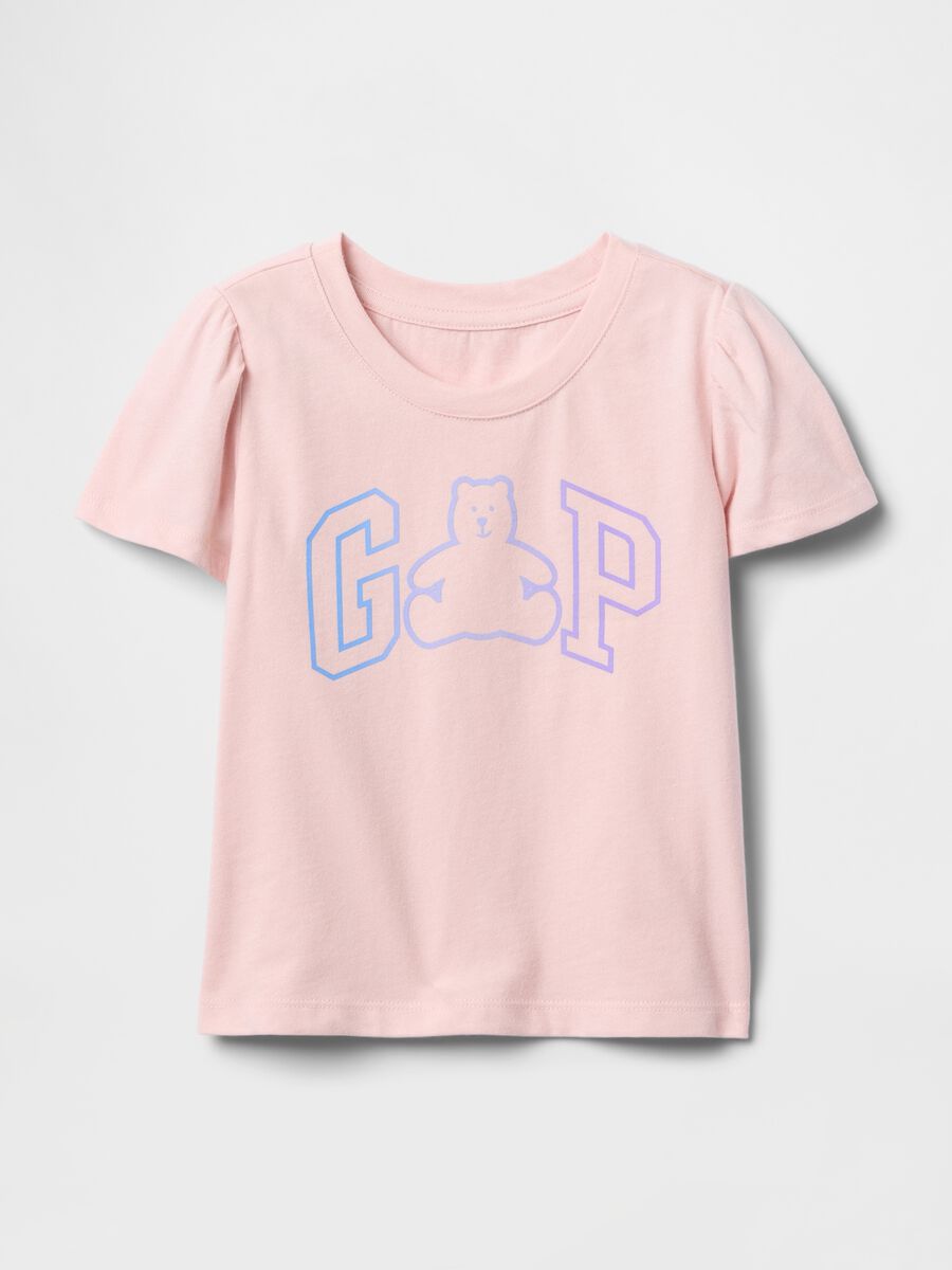 T-shirt rosa a maniche corte in cotone GAP Kids Bimba_0