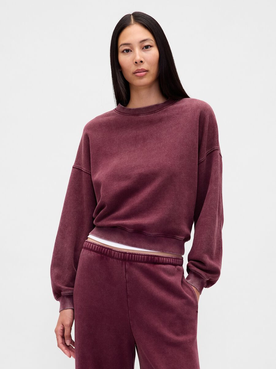 Felpa viola in misto cotone Donna_0