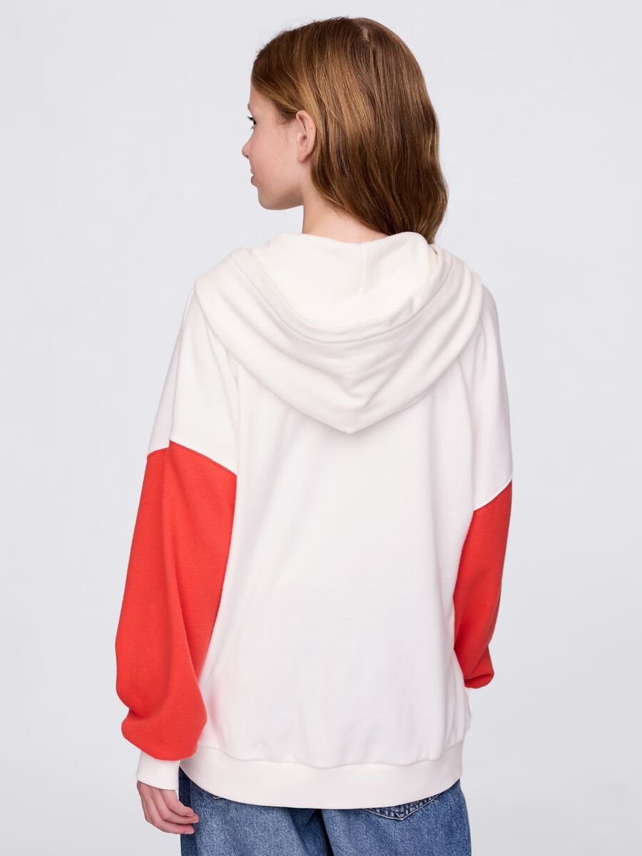 Felpa con cappuccio bianco e arancione GAP Kids Bambina_2