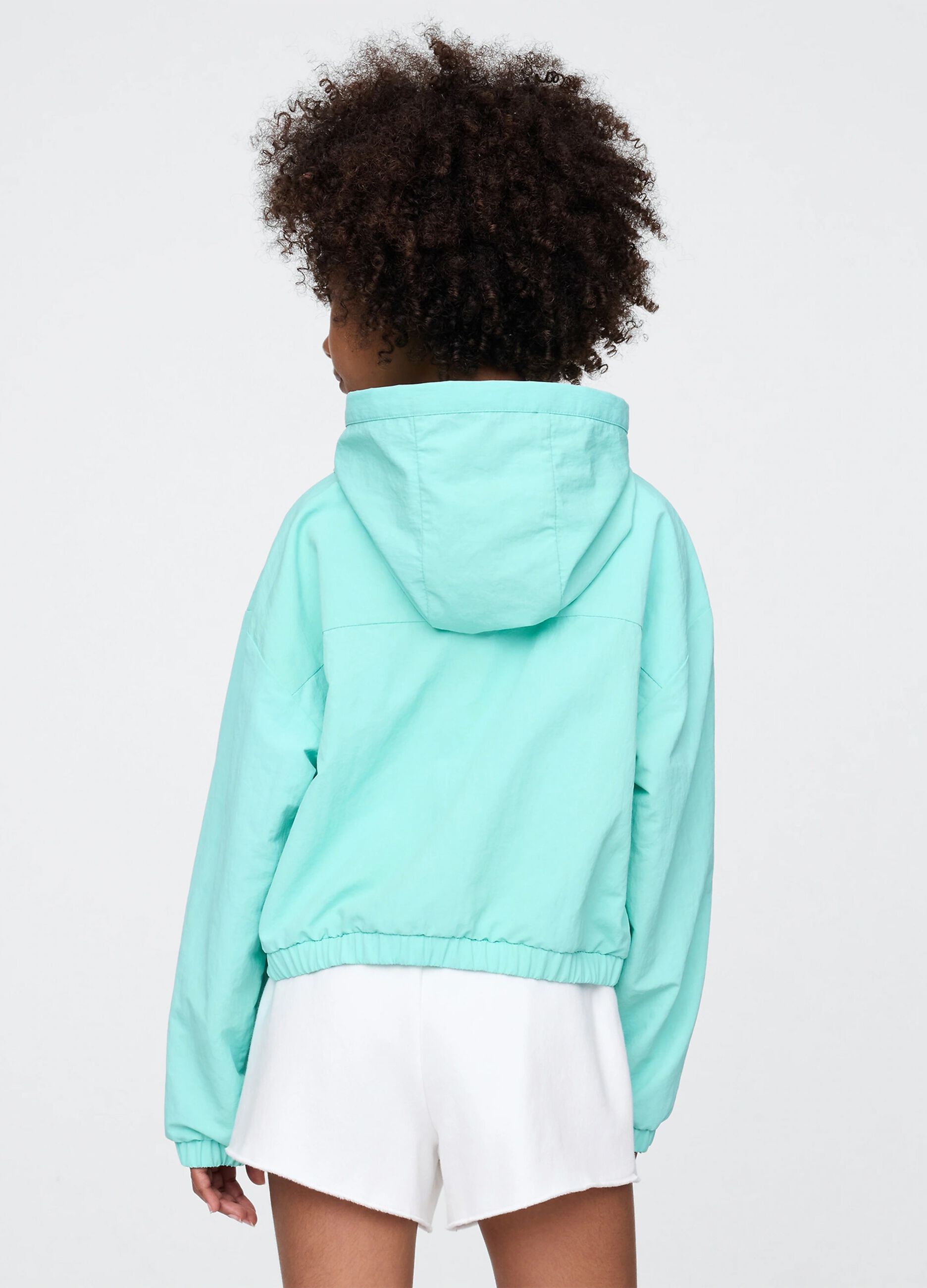 Giacca leggera con cappuccio verde menta_2