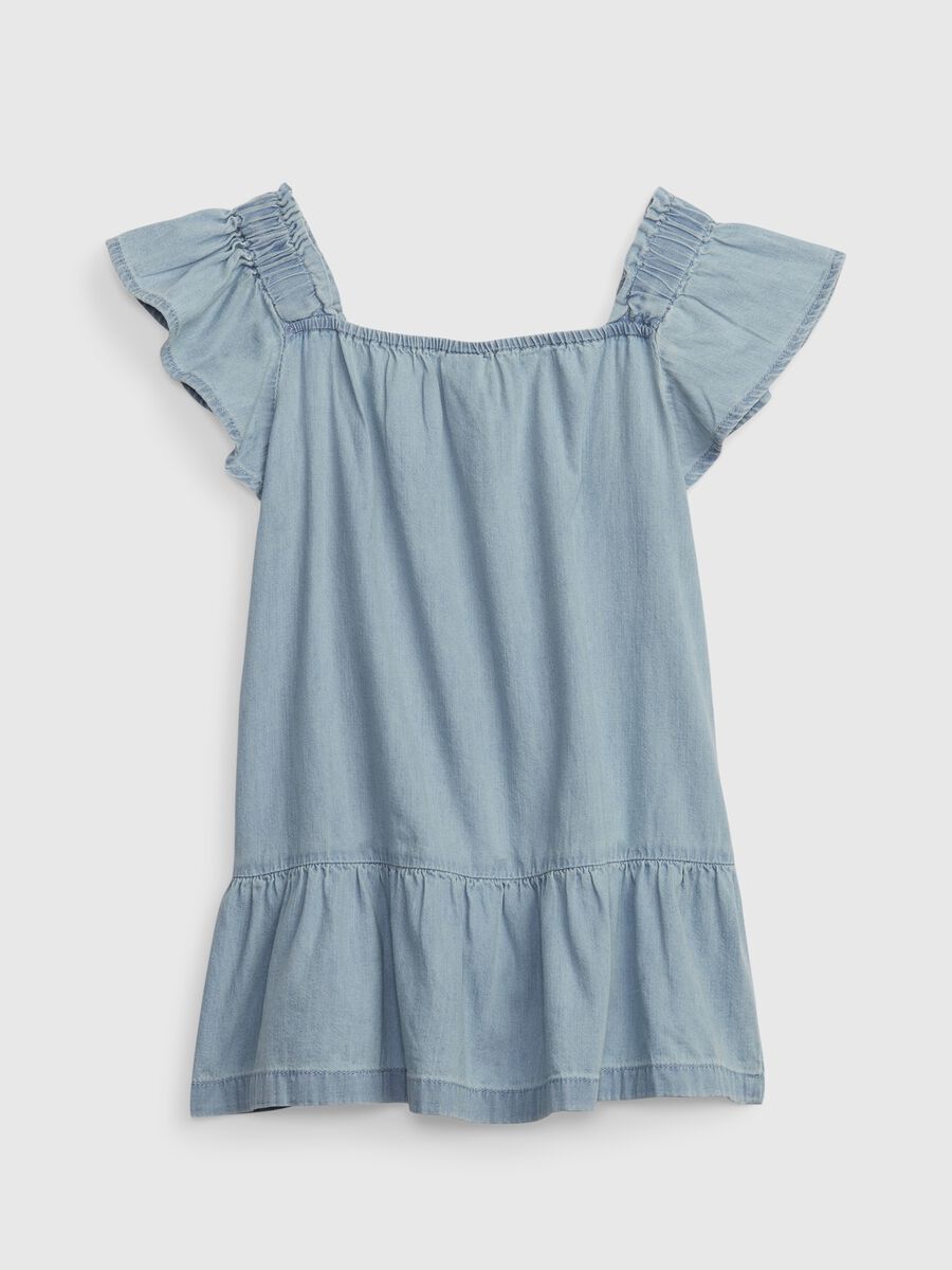 Denim dress with flounce Toddler Girl_1