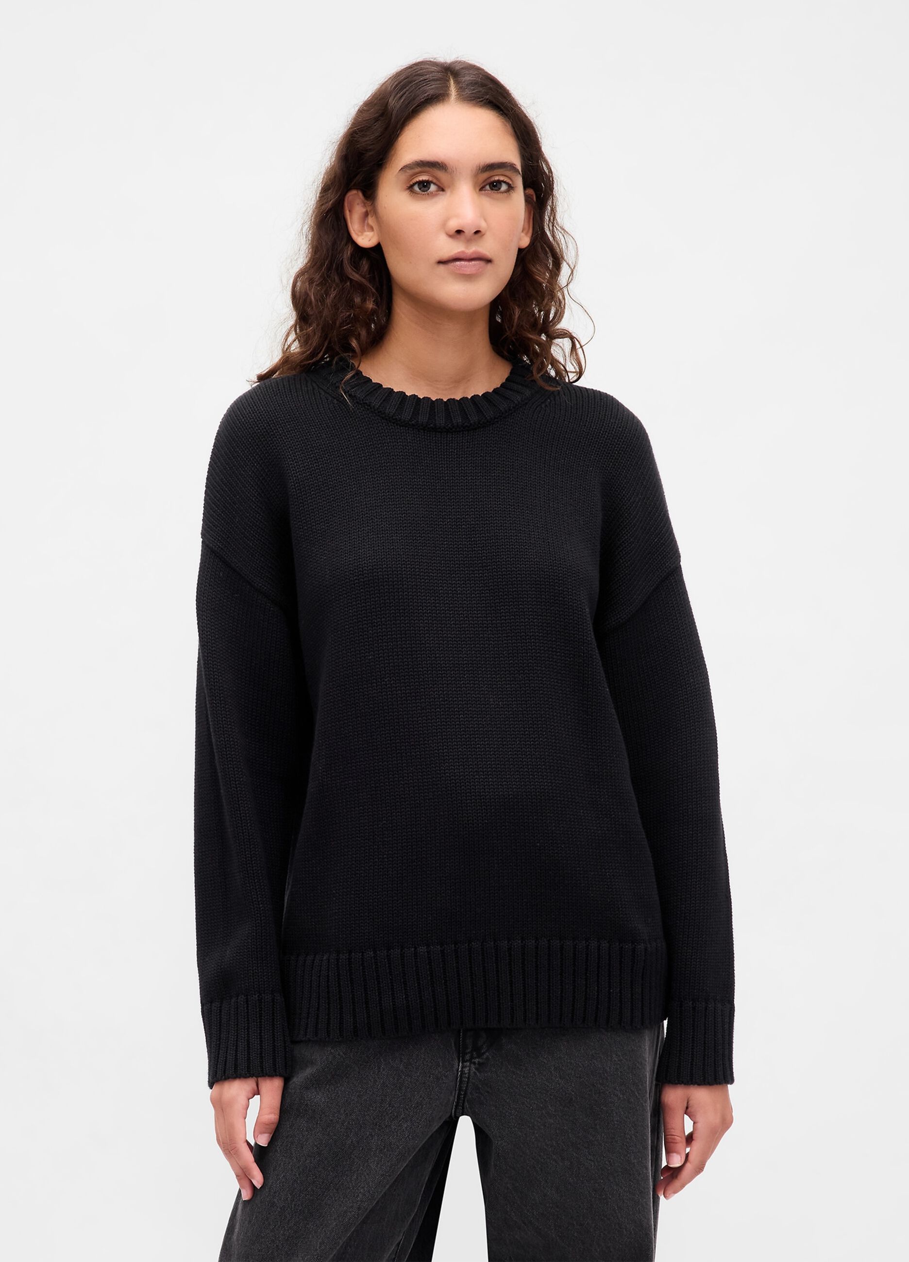 Maglione nero in cotone _1