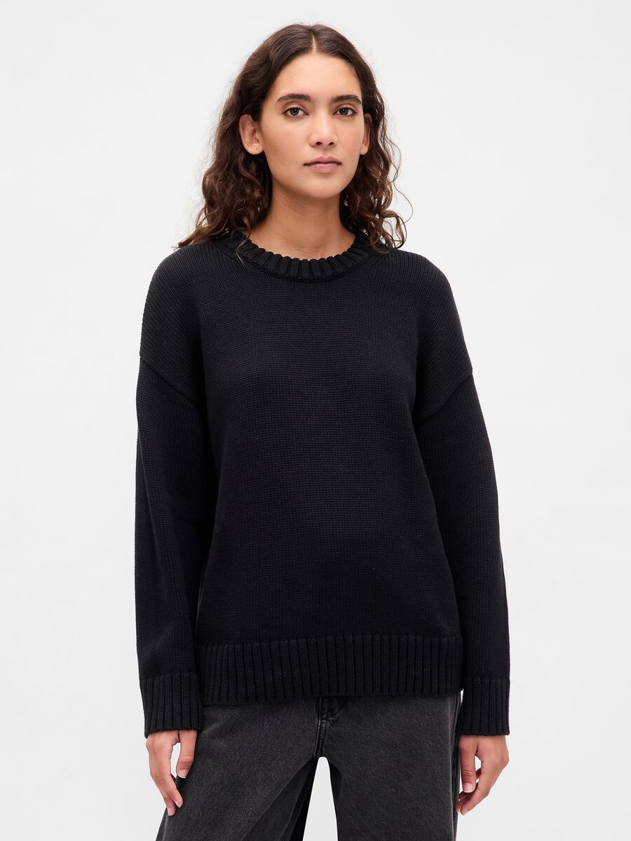 Maglione nero in cotone  Donna_1