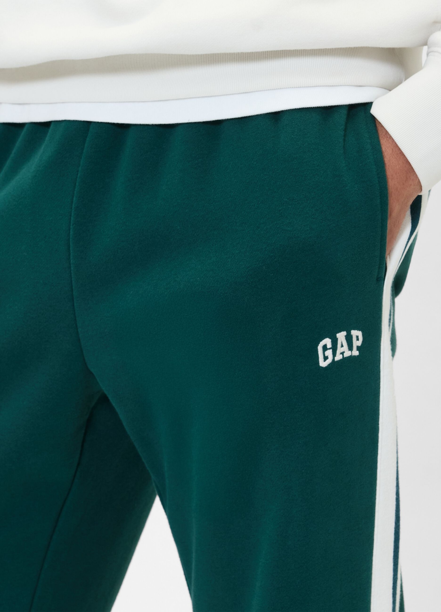Pantaloni verdi in misto cotone_3