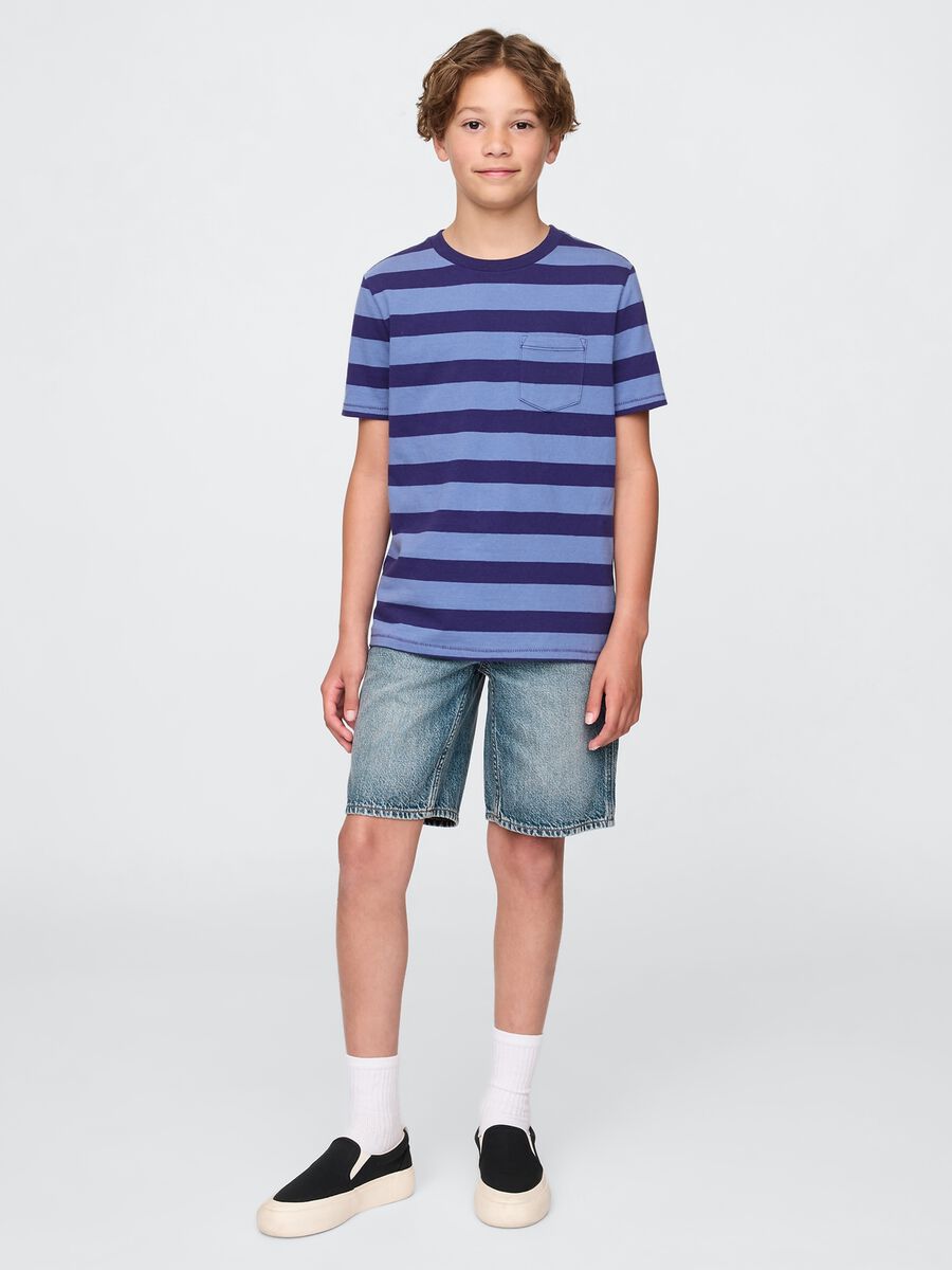 Bermuda in denim lavato con tasche Boy_0