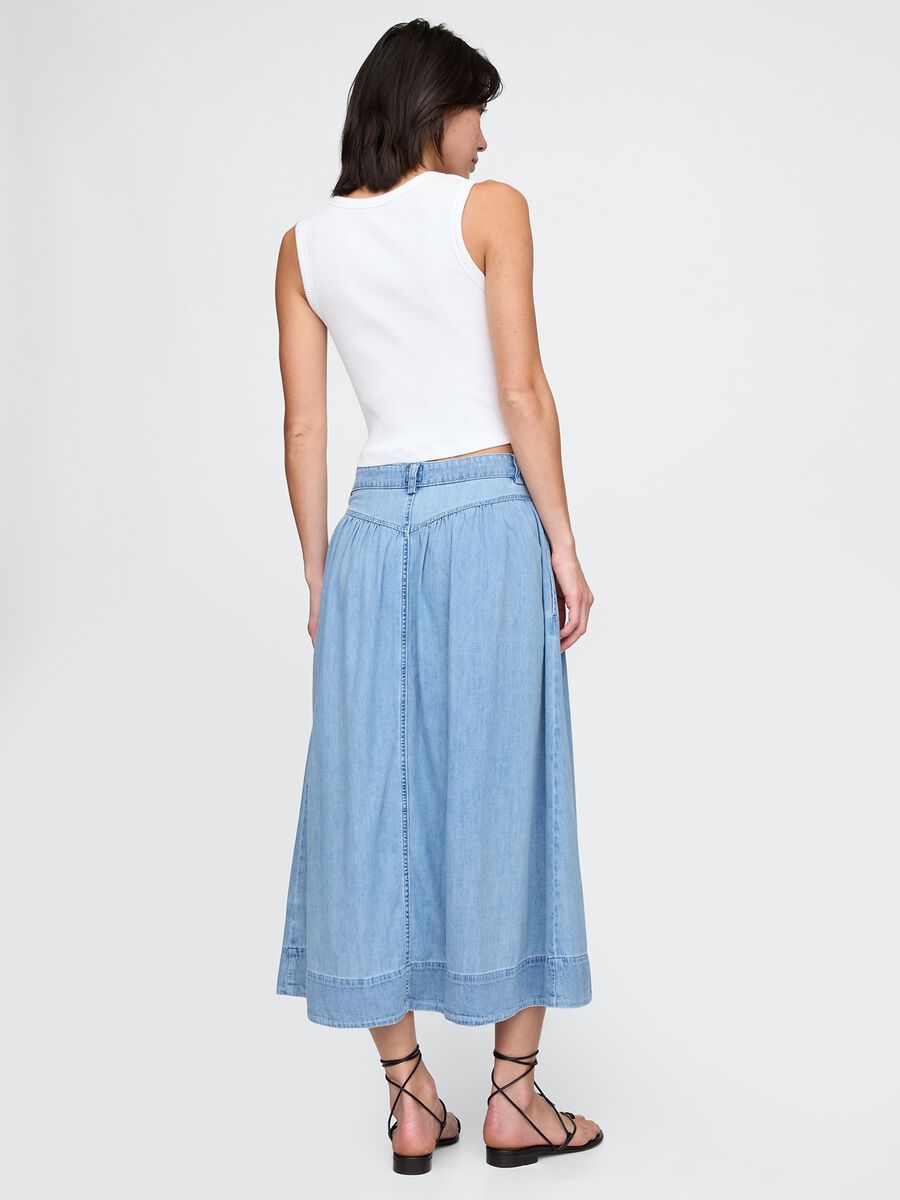 Gonna lunga in denim Donna_2