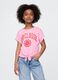 T-shirt da ragazza in puro cotone rosa _0