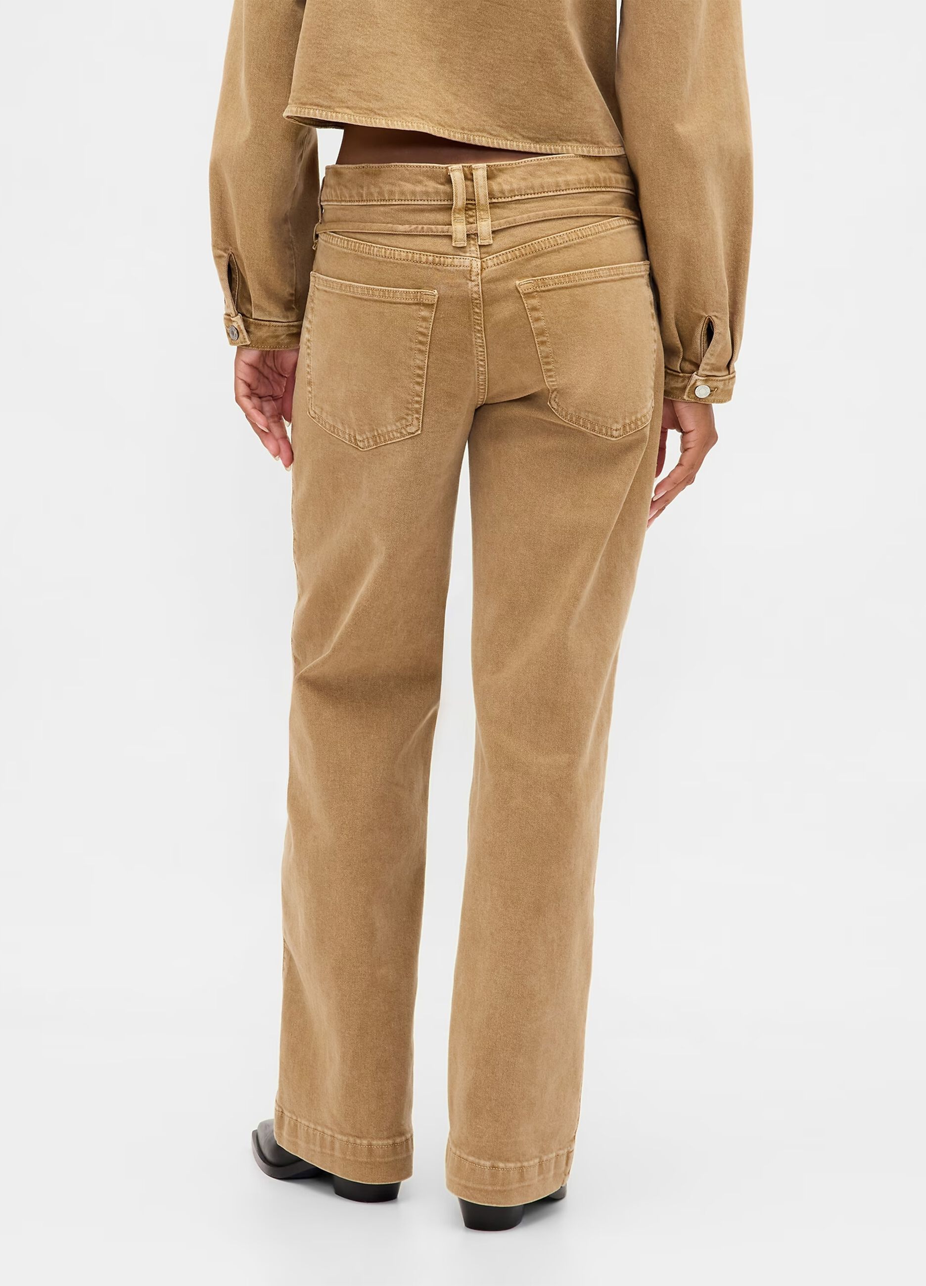 Pantaloni in cotone elasticizzato beige slim fit