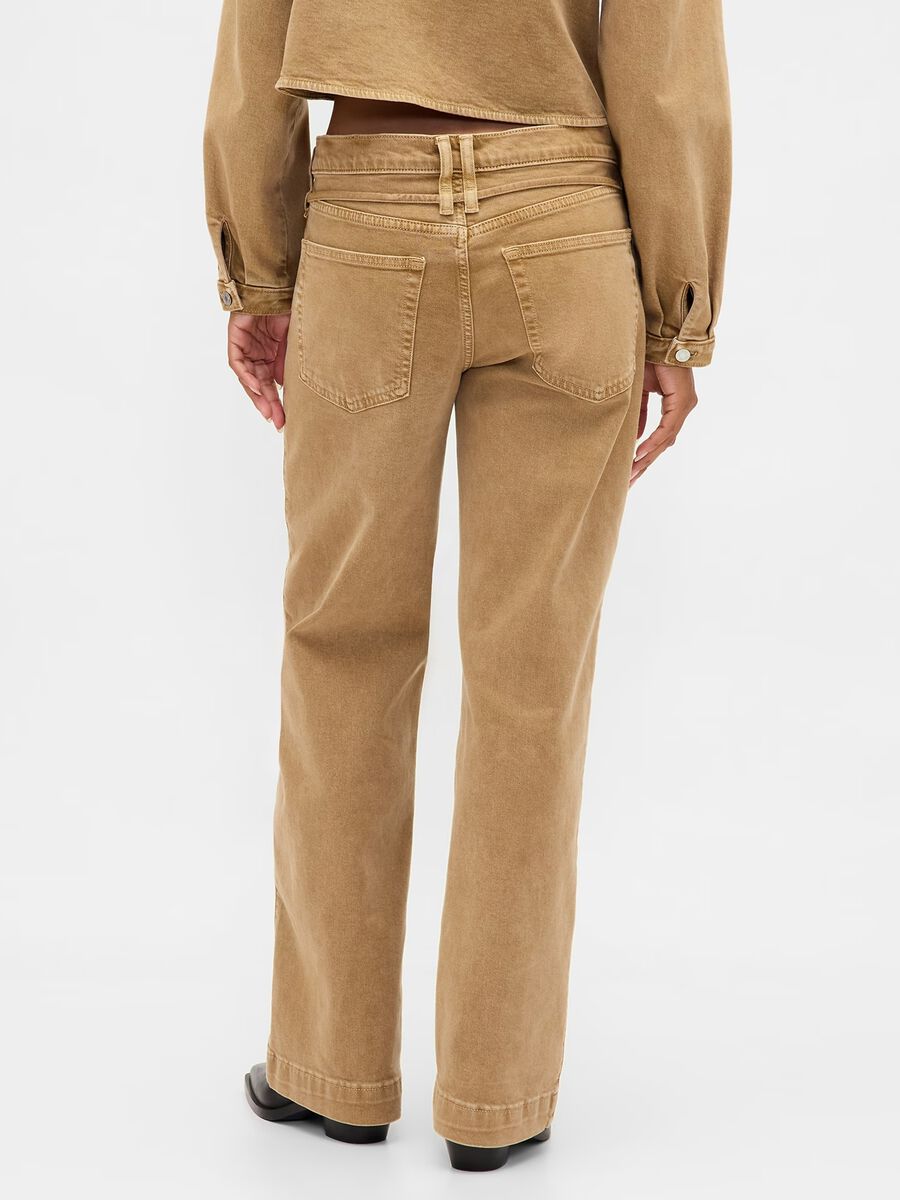 Pantaloni in cotone elasticizzato beige slim fit Donna_2