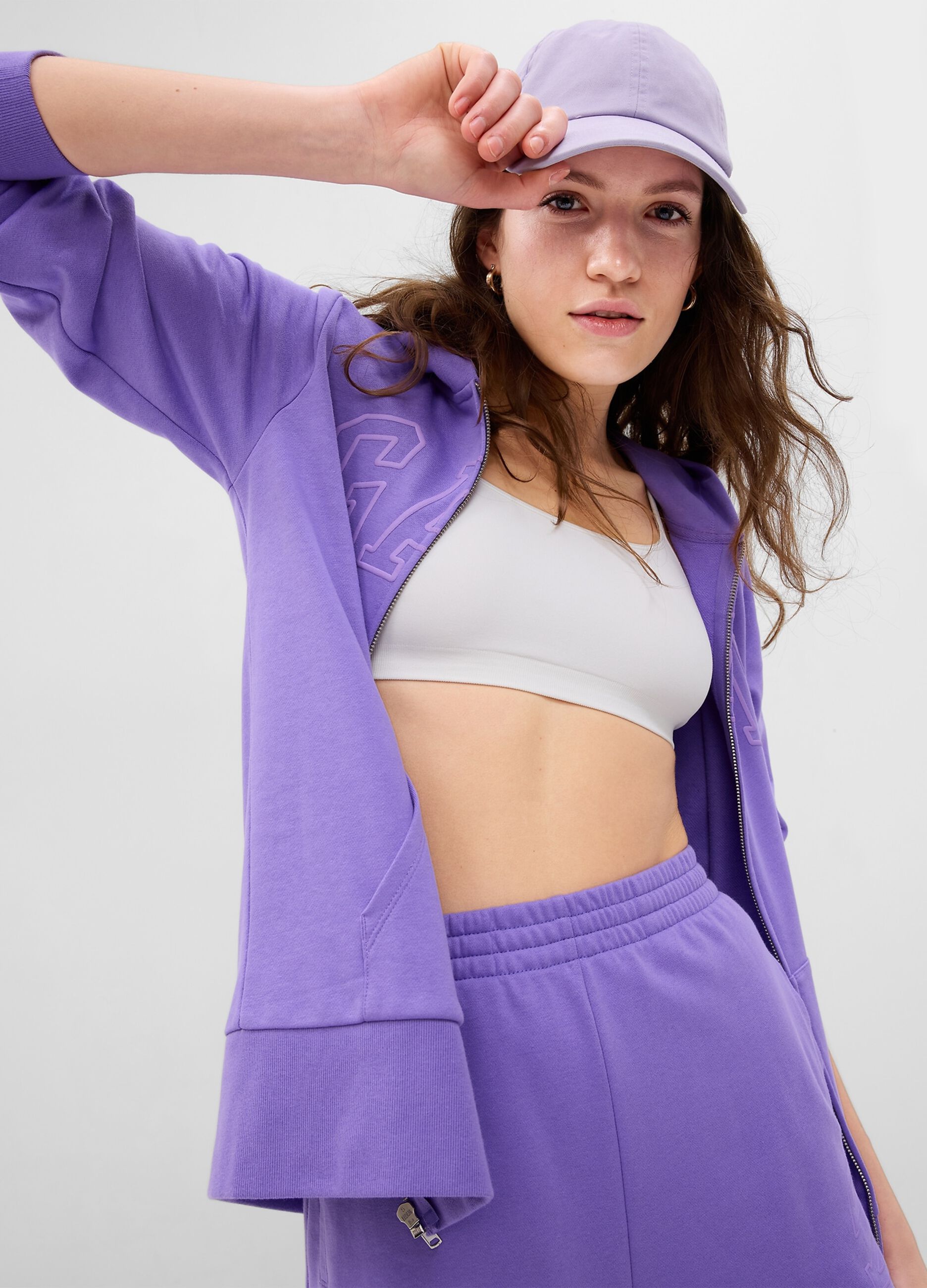 French terry sweatshirt with embossed logo