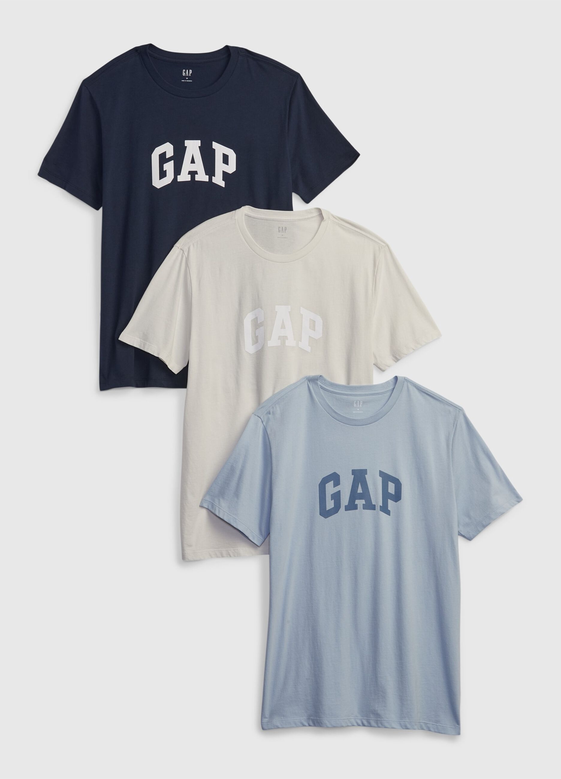 Three-pack T-shirts in cotton with logo print_0