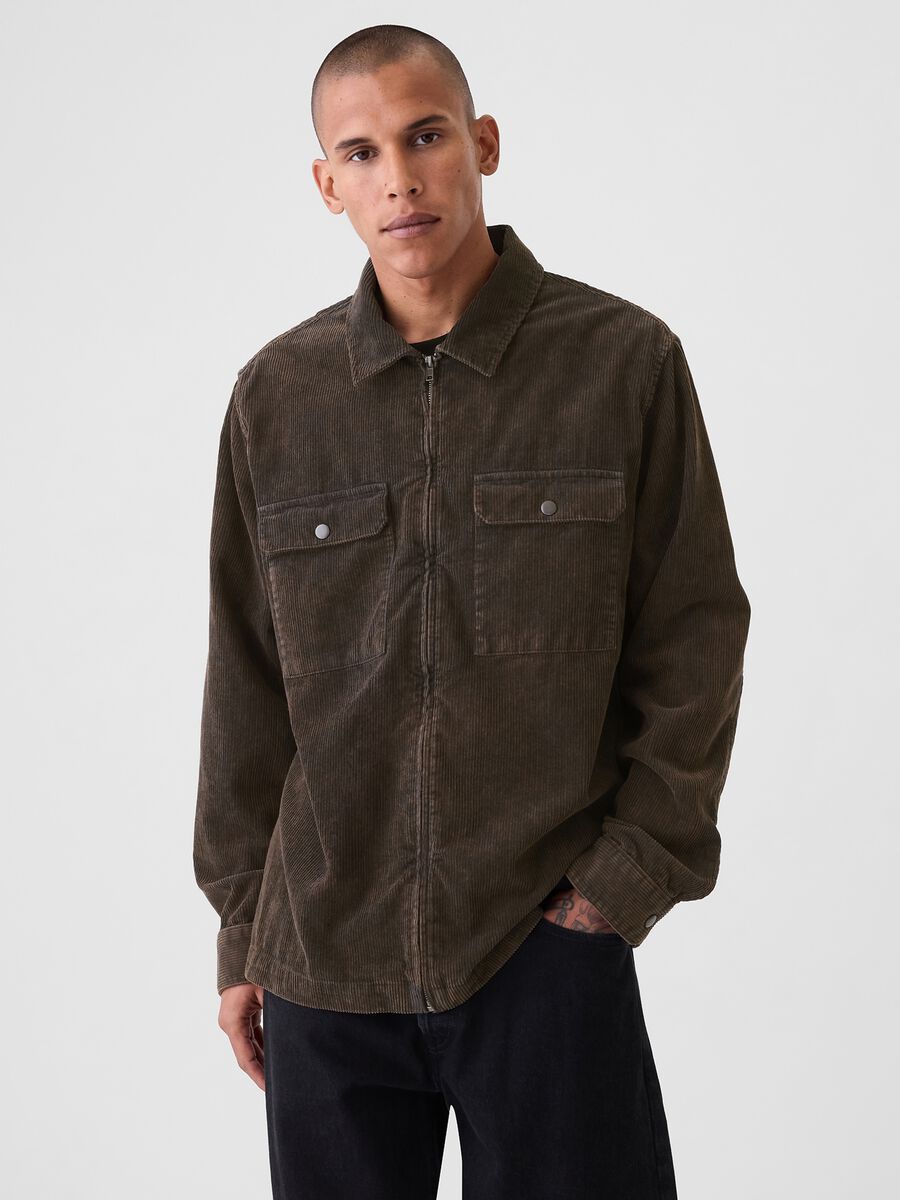 Shacket full-zip in corduroy Uomo_0