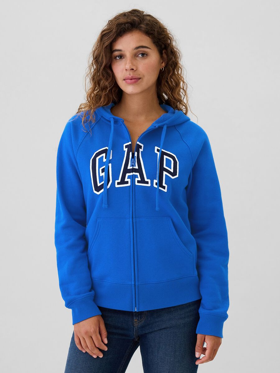 Felpa con cappuccio ricamo logo Donna_0