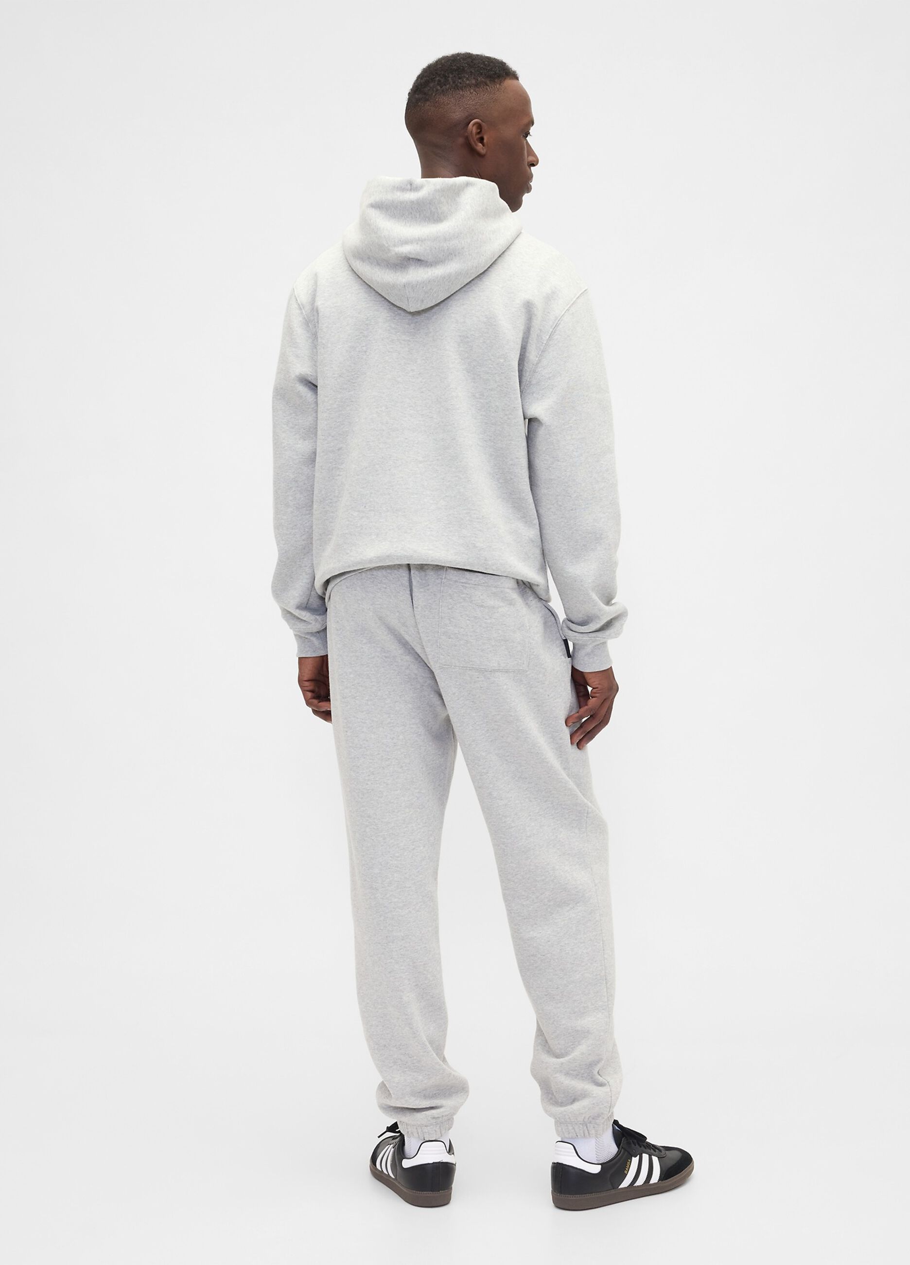 Grey Jogger Trousers in Mixed Fabric