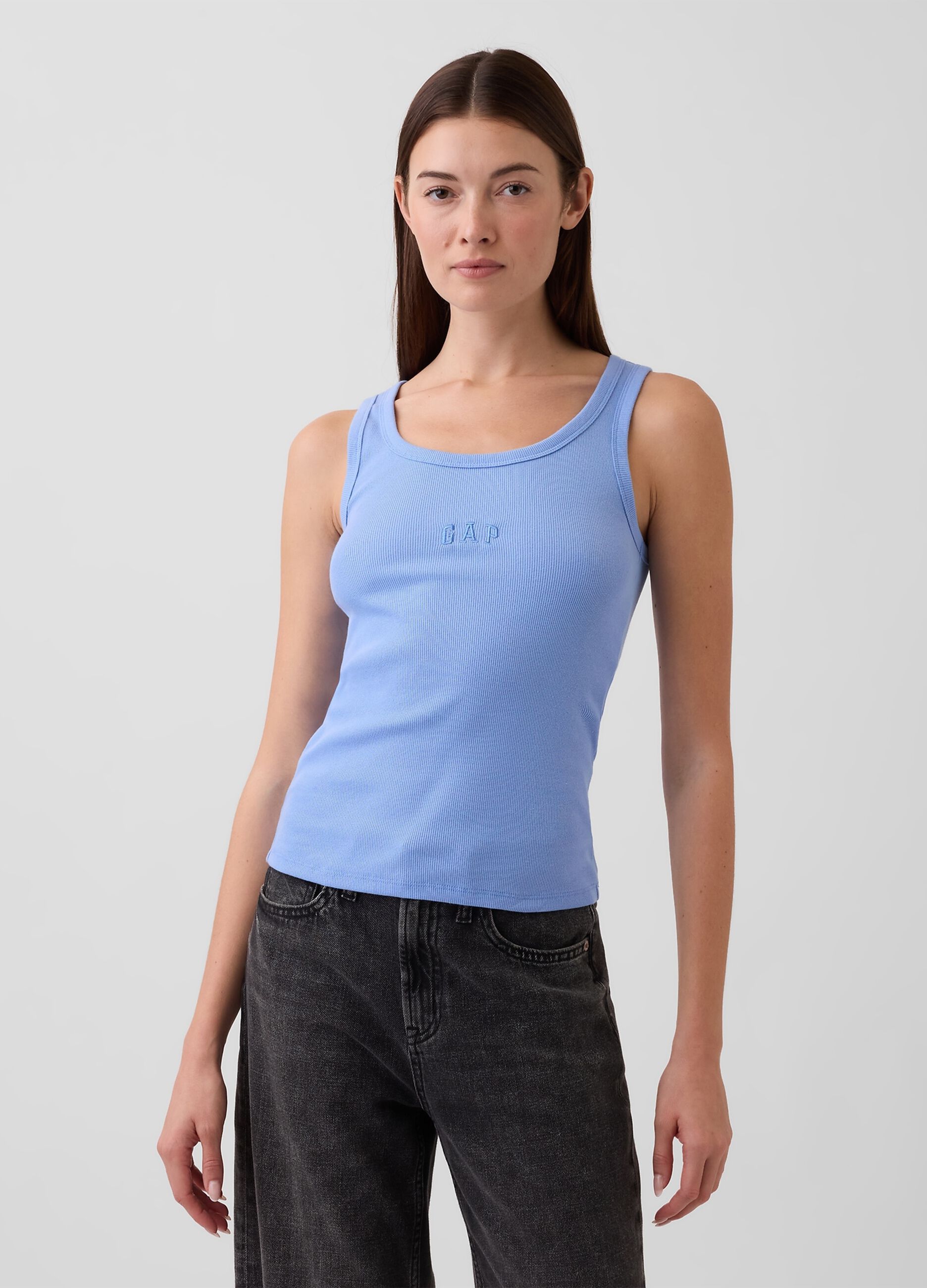 Tank top in cotone elasticizzato con logo GAP
