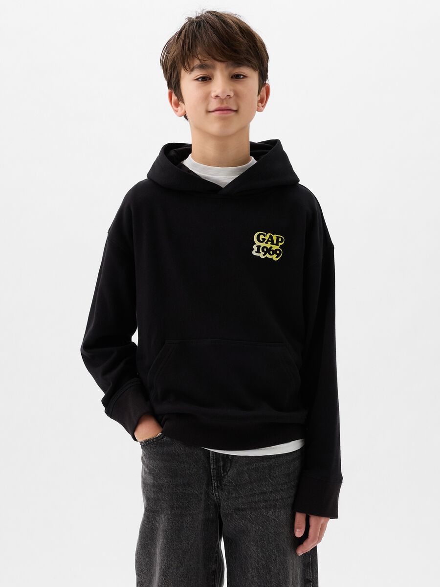 Felpa con cappuccio stampa logo e lettering Bambino_0