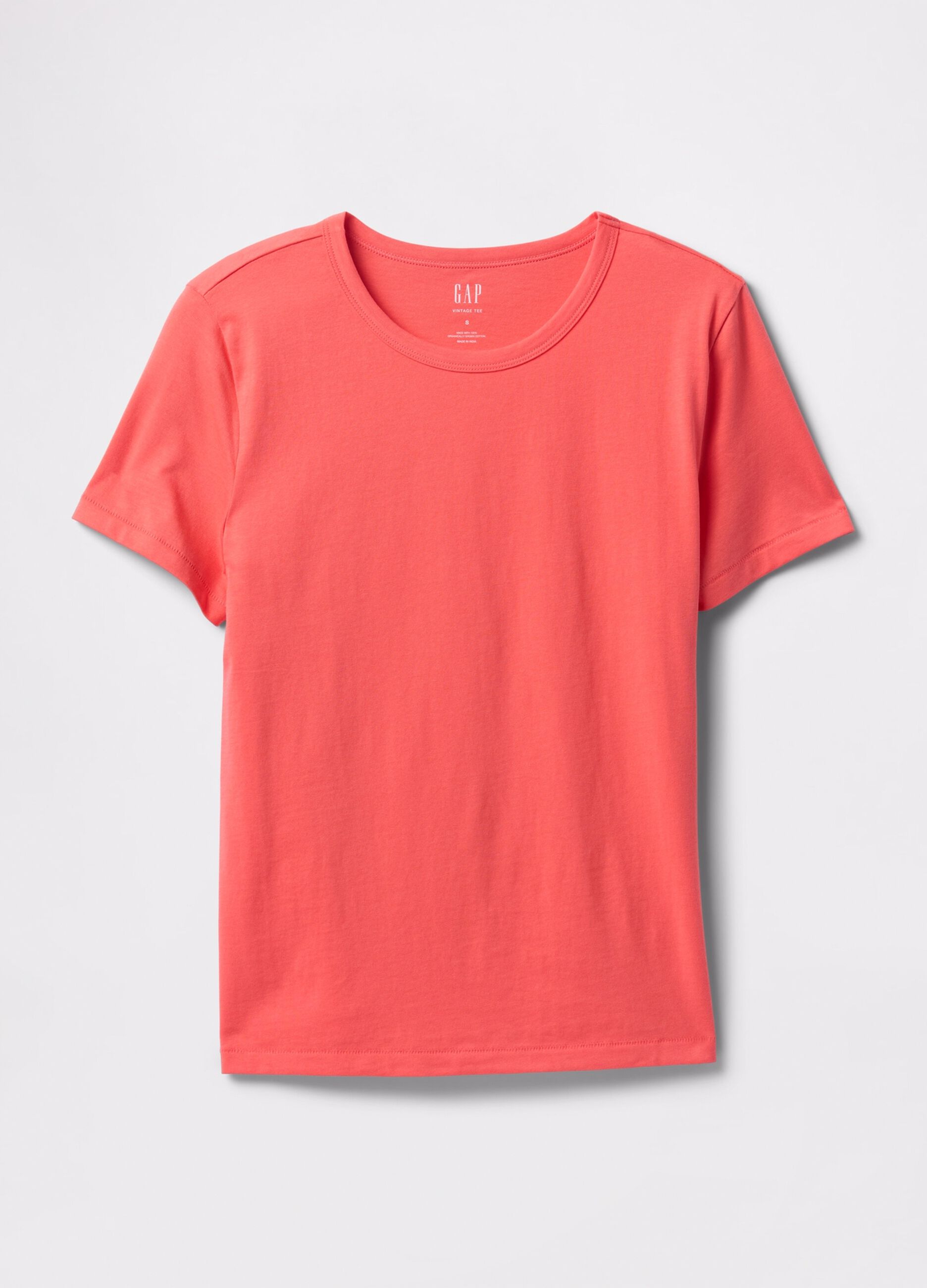 T-shirt arancione in puro cotone_3