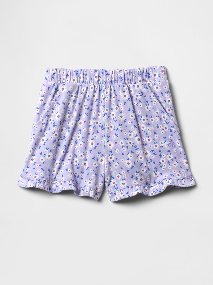 Pantaloncini viola a fiori primavera estate 2025 Baby Girl_0