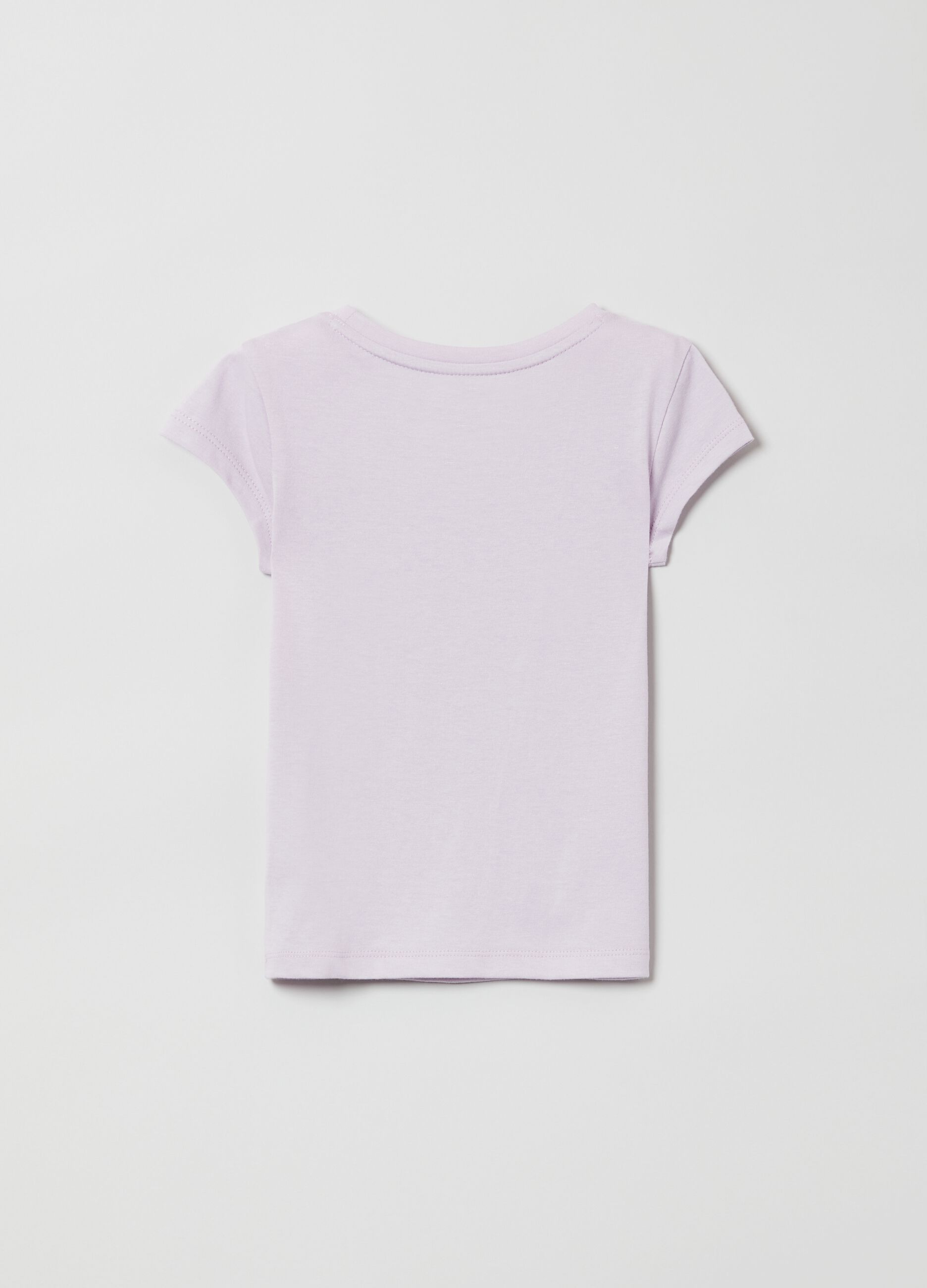 T-shirt in cotone con stampa logo in foil_1