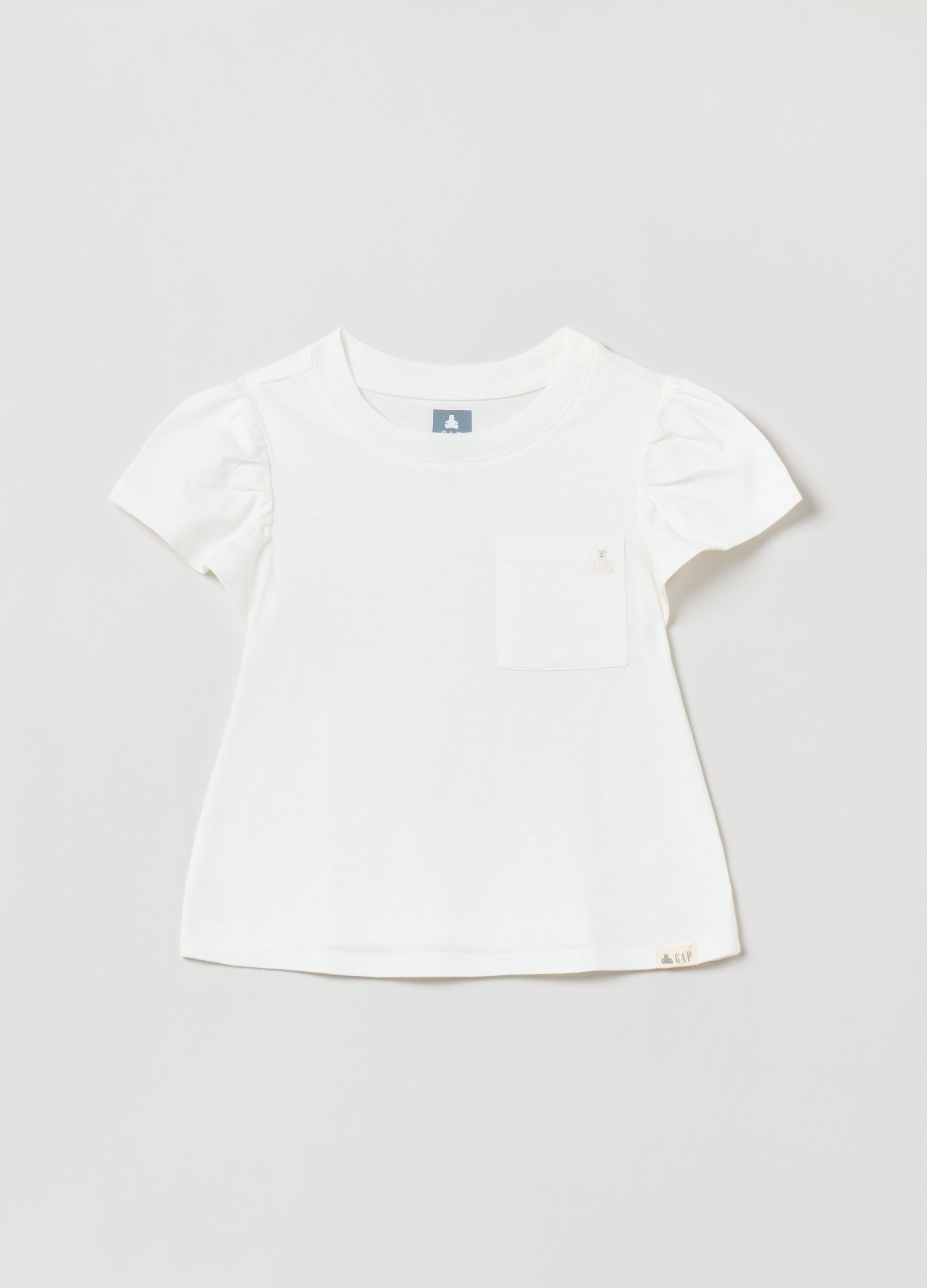Organic cotton T-shirt with embroidered bear