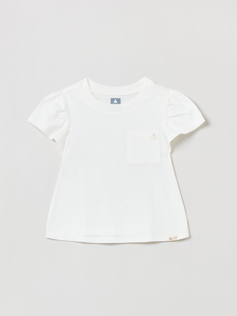 Organic cotton T-shirt with embroidered bear Newborn Boy_0
