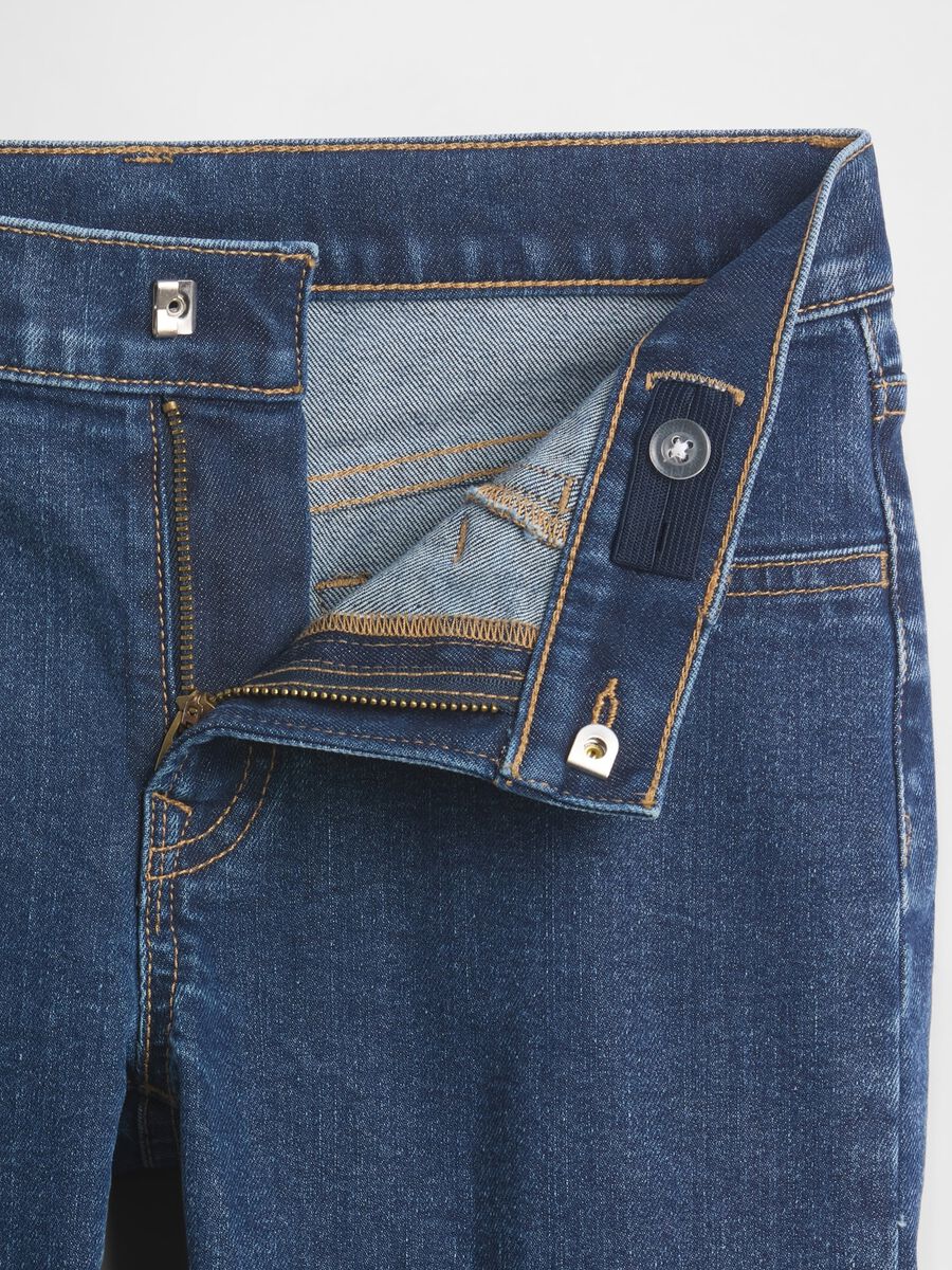 Children's straight jeans in stretchy blue denim cotton, regular fit Boy_4