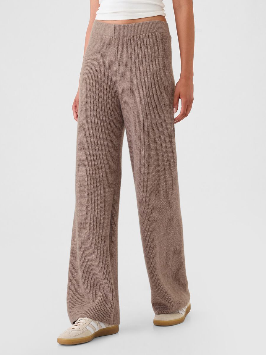 Pantalone a gamba larga a costine Donna_1